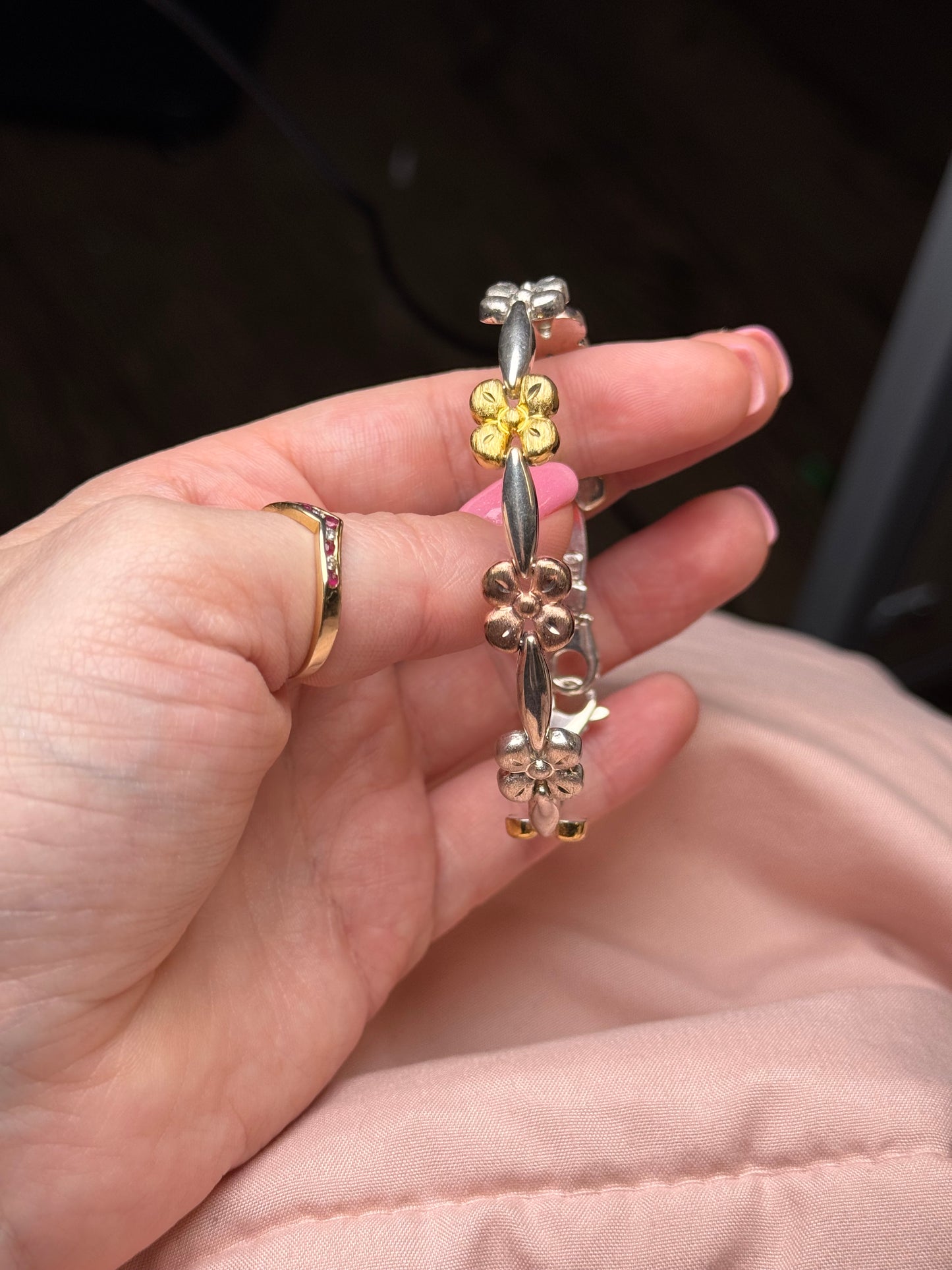Sterling Italy - tri tone bracelet - size 7