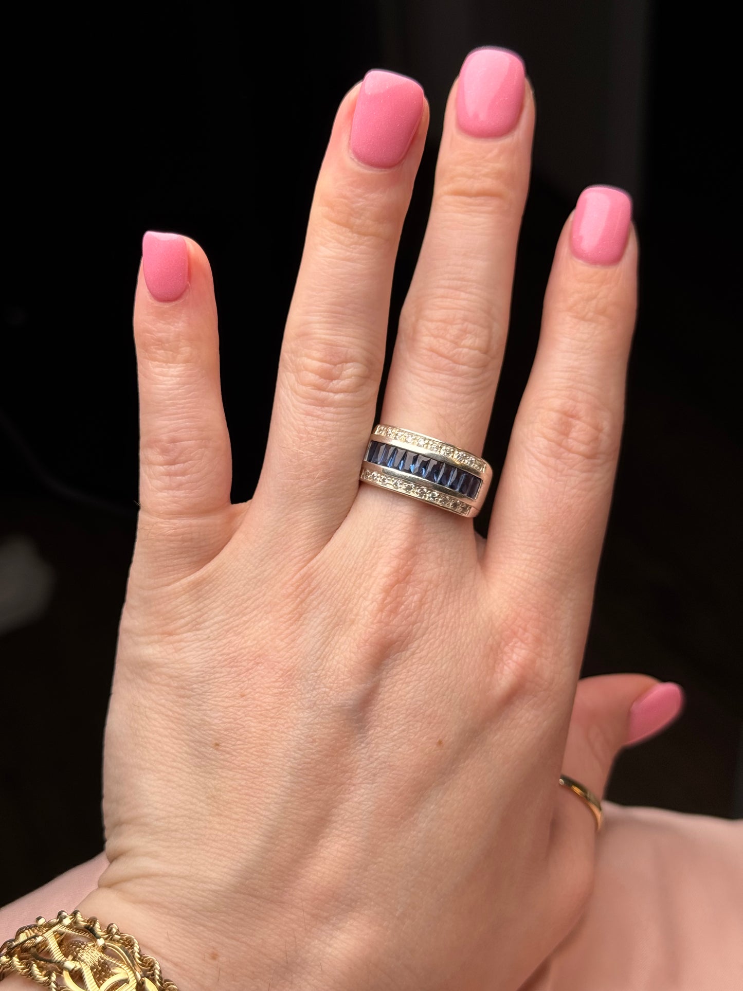 Sterling unknown stones ring - size 10