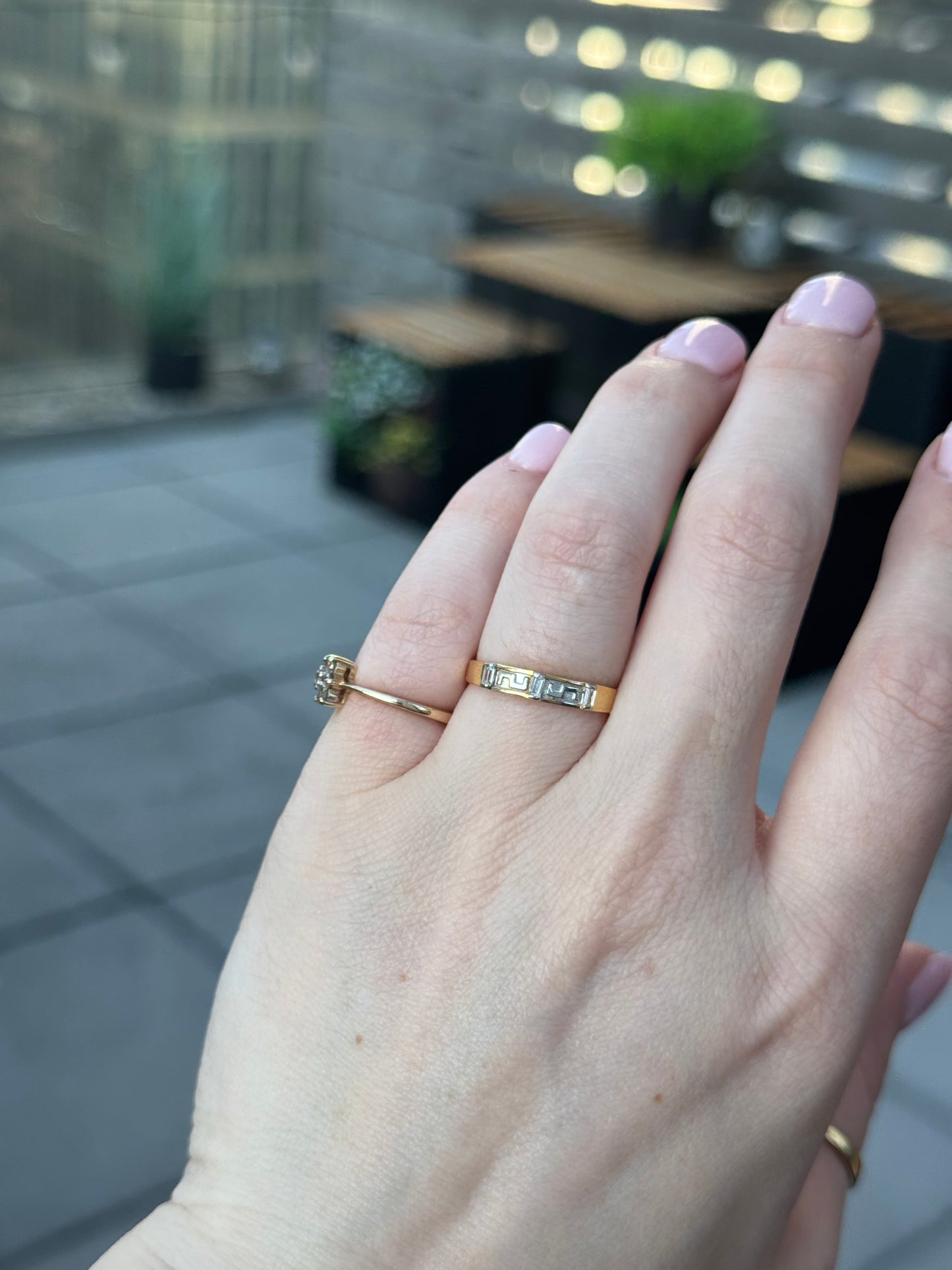 14K Gold Pattern Band Ring – Size 7.75