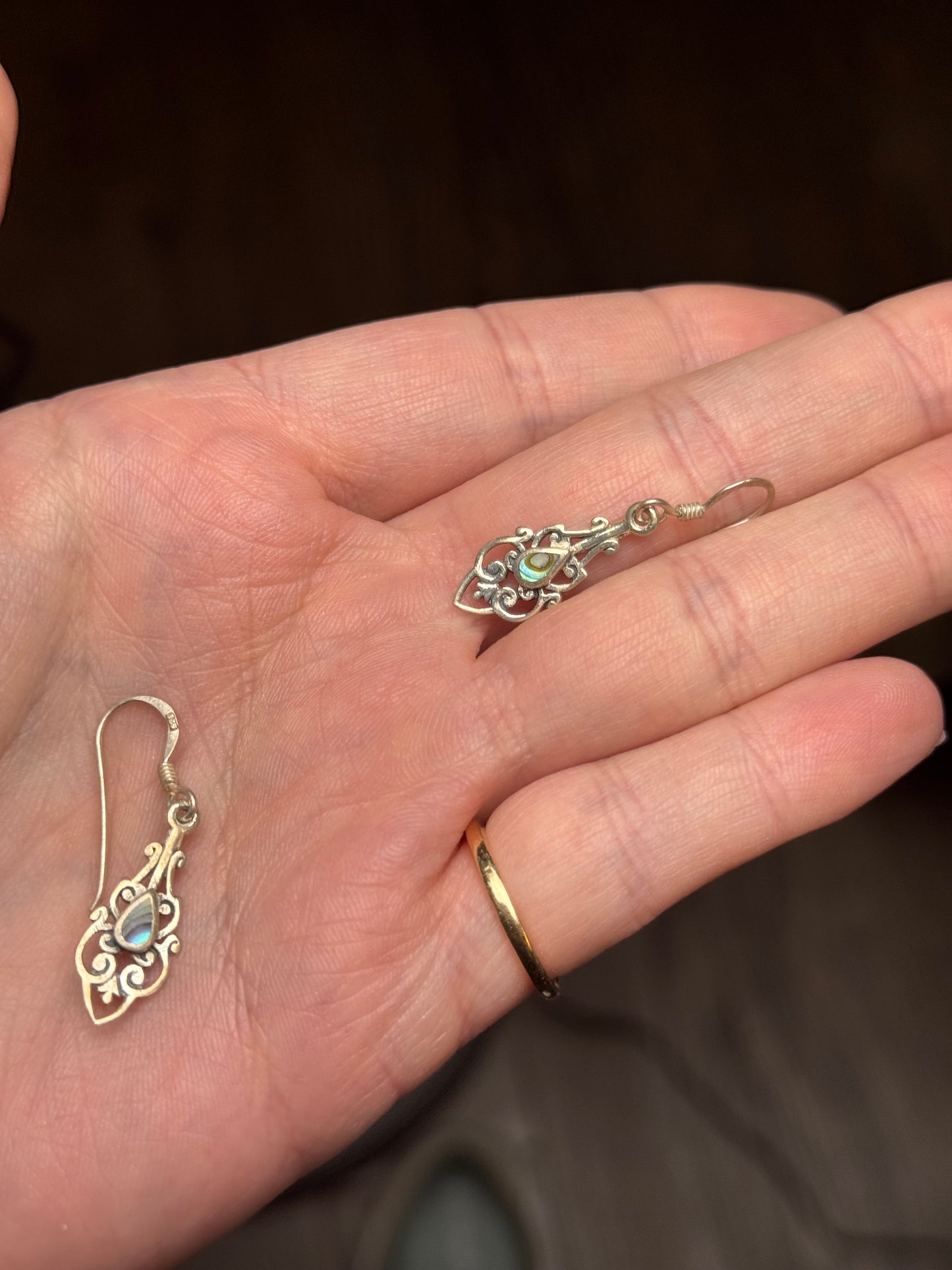 Sterling abalone earrings