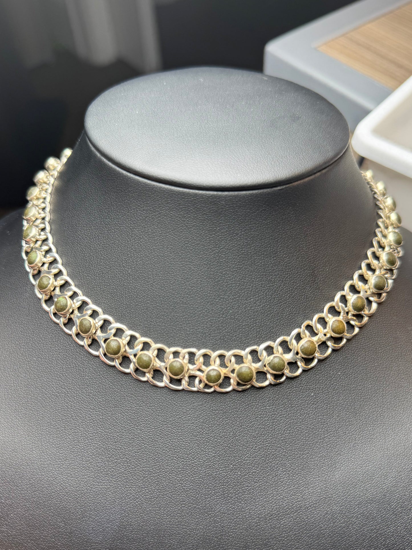 Sterling Silver Mexico Chain Necklace - 15 inches