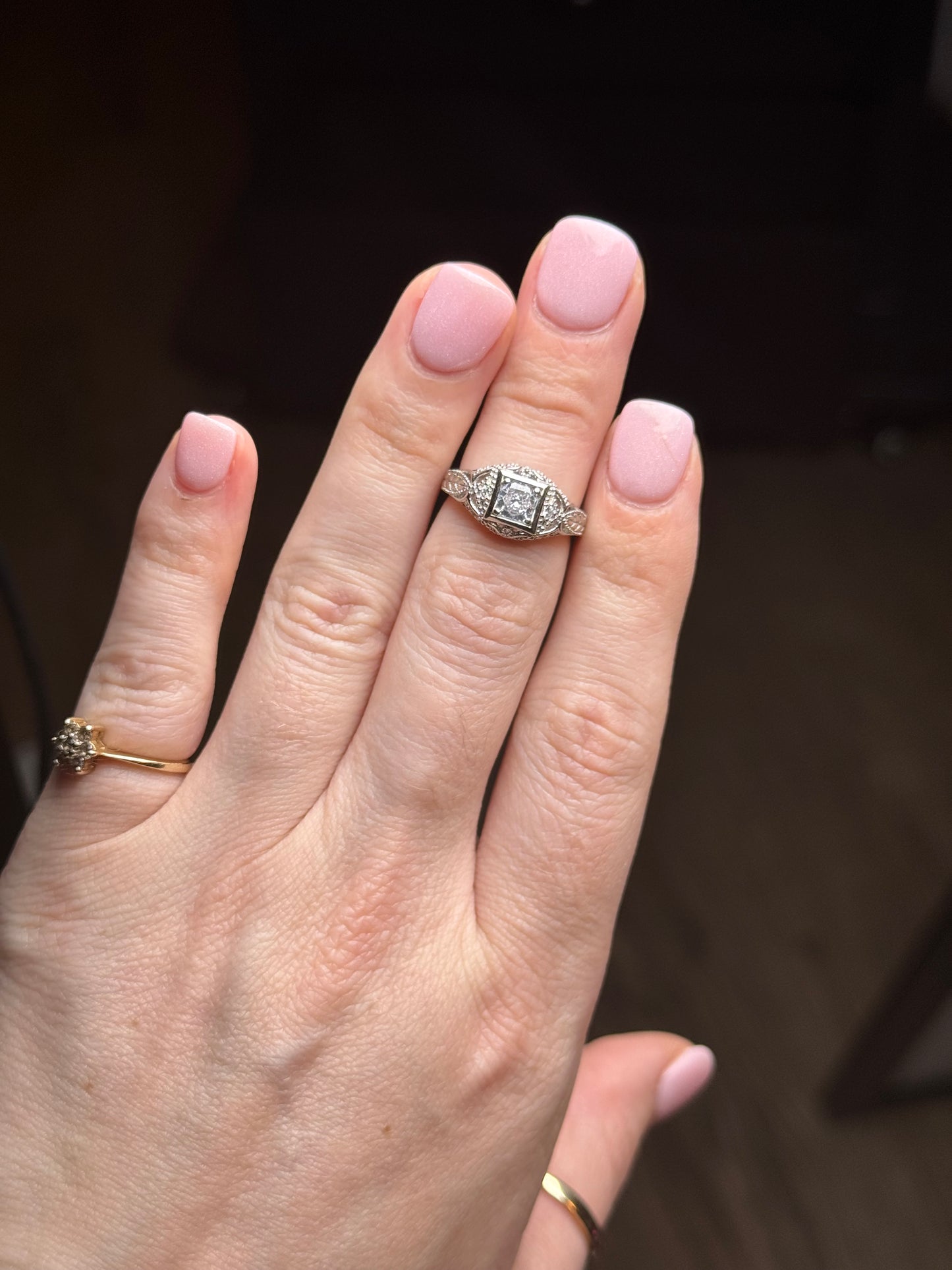 Sterling Glass Ring - Size 5
