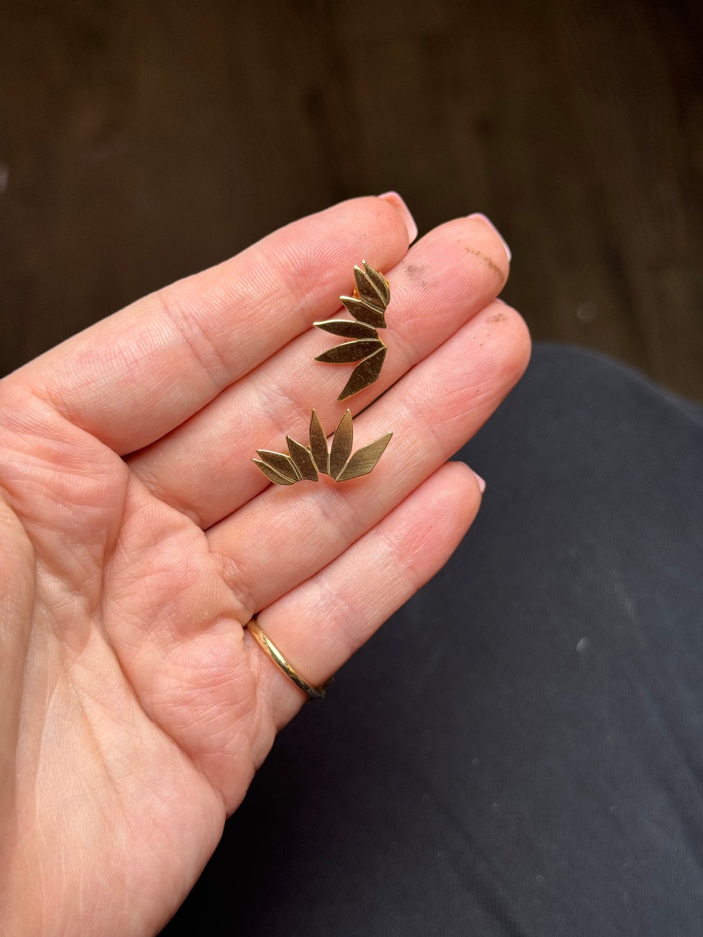 Sterling in gold earrings