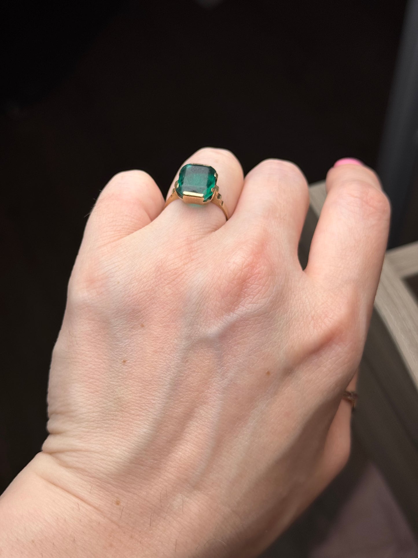 14k. Unknown stone. Size 7