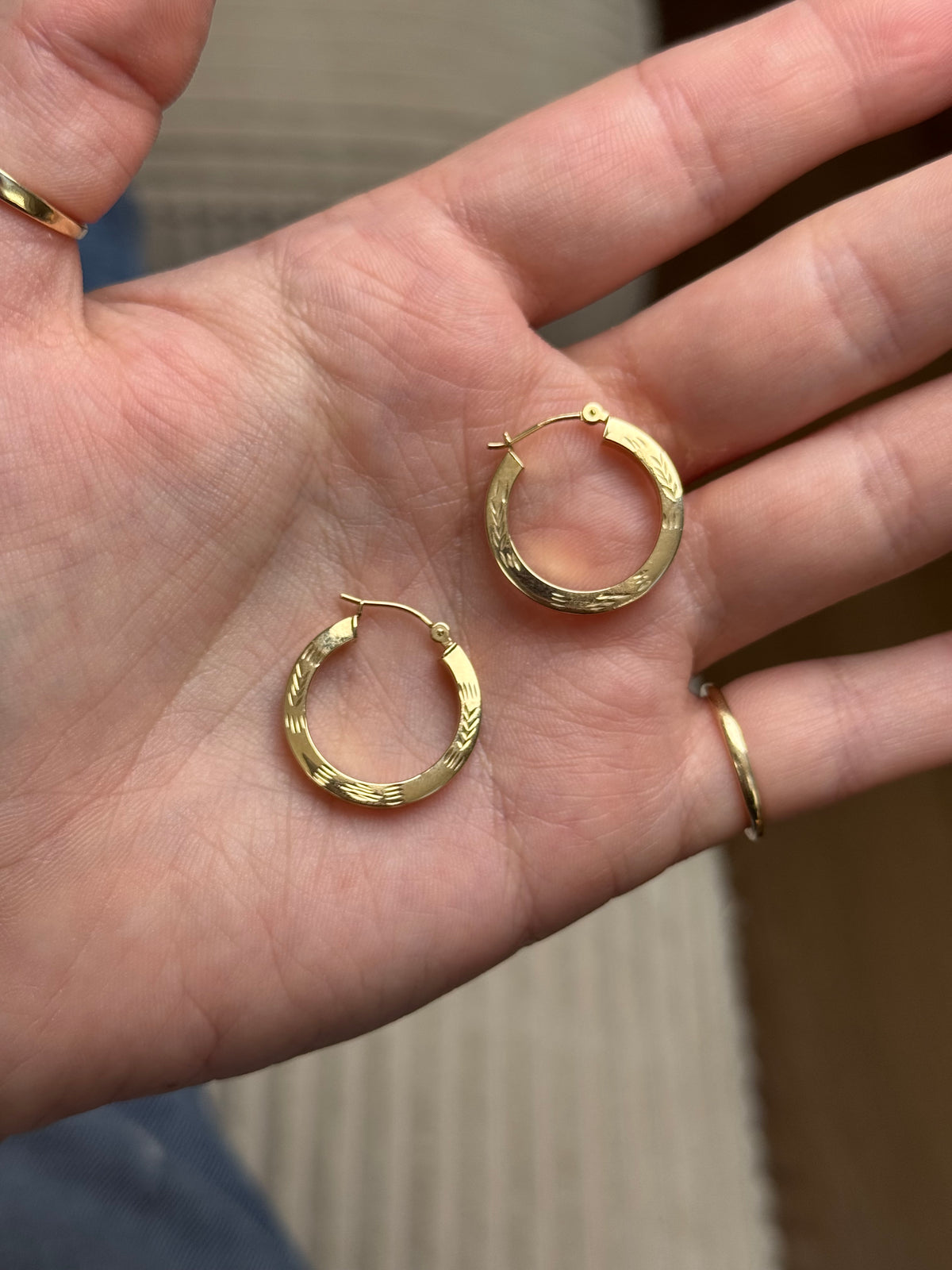 14k hoops ~.85 inch
