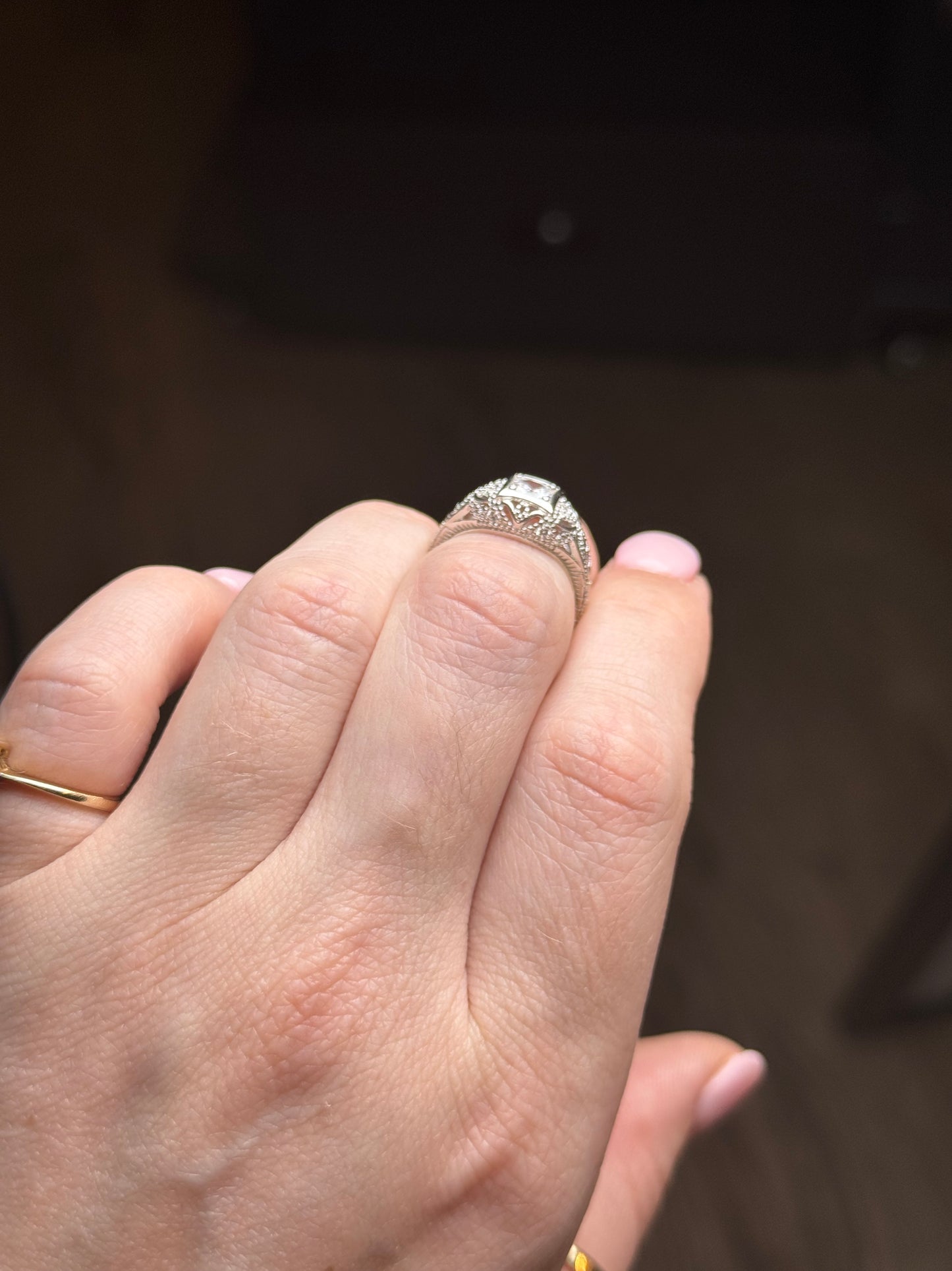 Sterling Glass Ring - Size 5