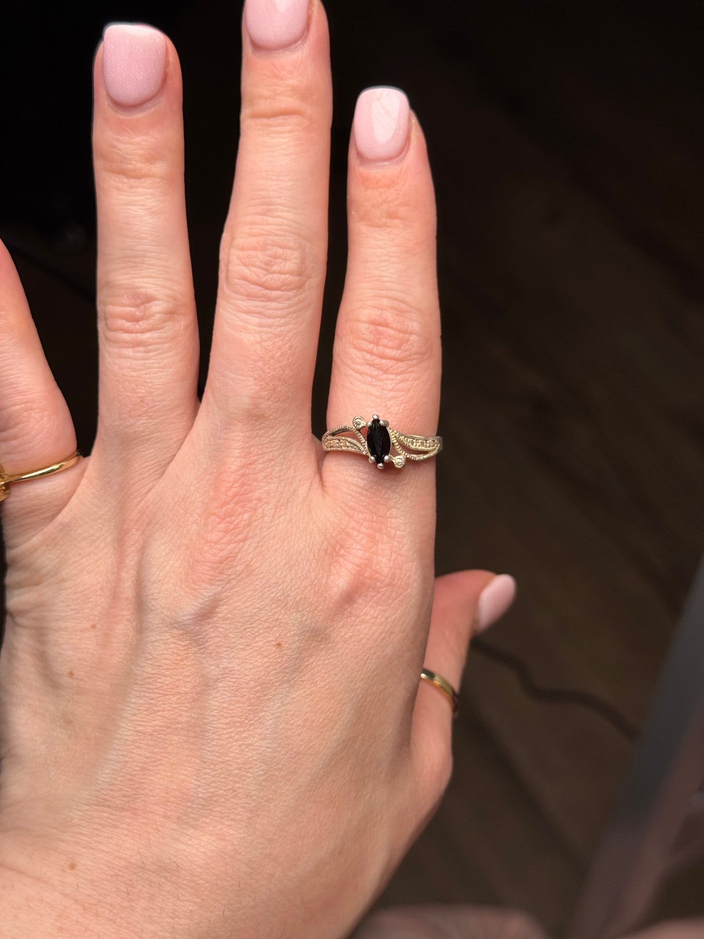 Sterling Onyx Avon Ring - Size 9