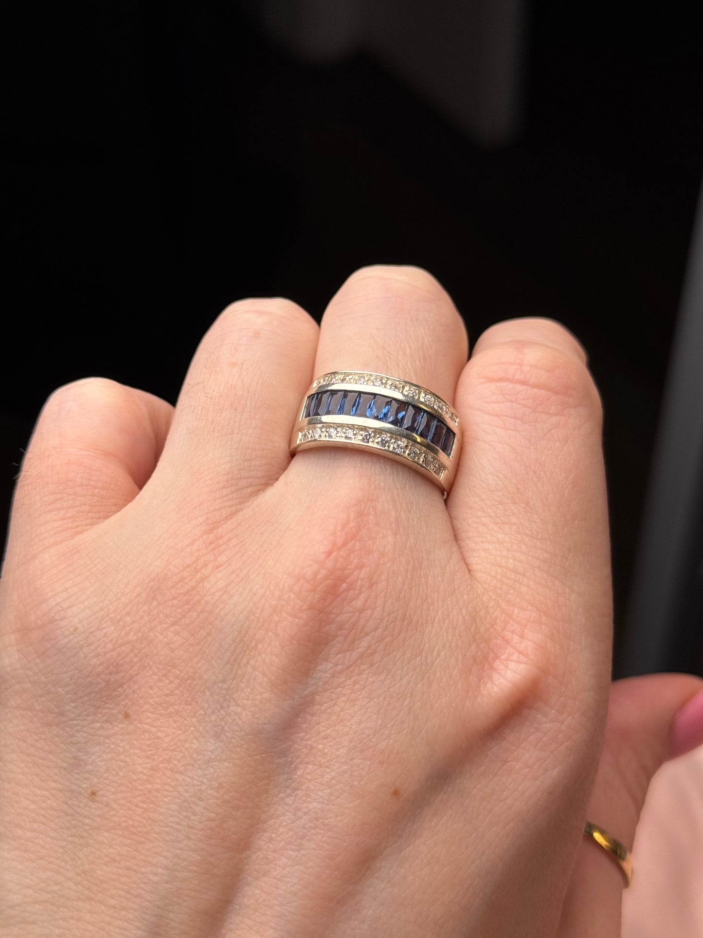Sterling unknown stones ring - size 10