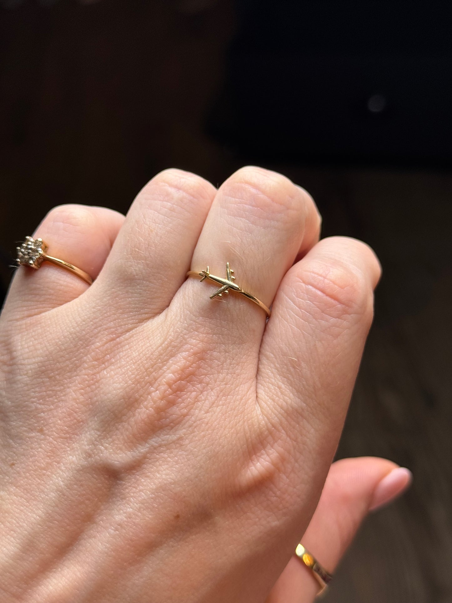 14k Airplane Ring - Size 8.5