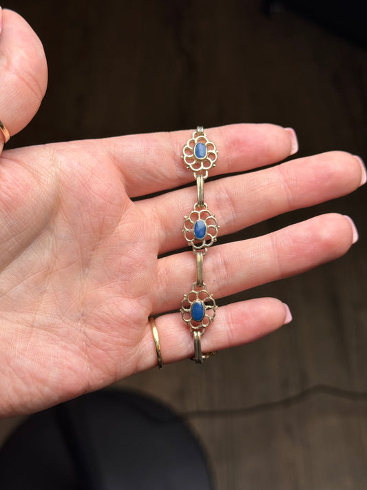 Sterling lapis bracelet size 6.5