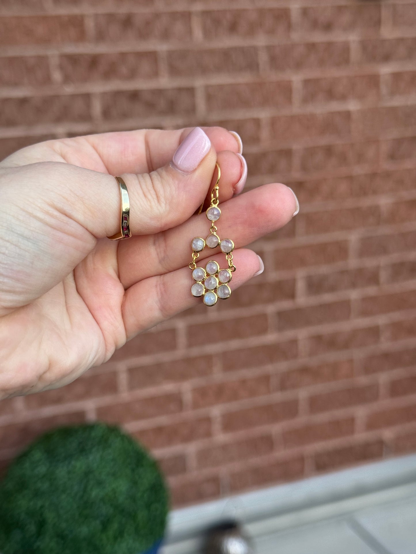 Sterling Vermeil Moonstone Earrings