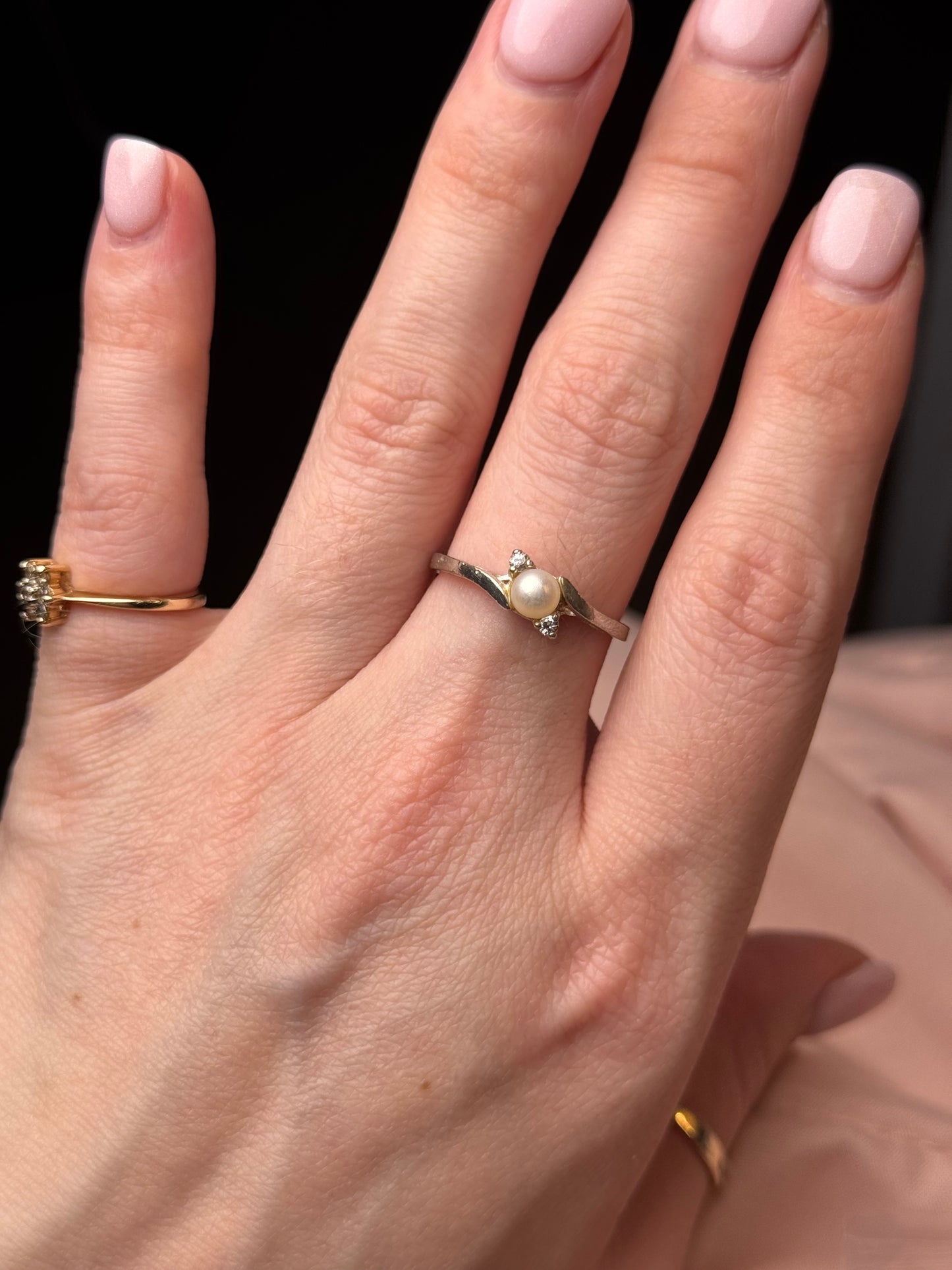 Sterling unknown stones (not diamond) ring - size 8.75