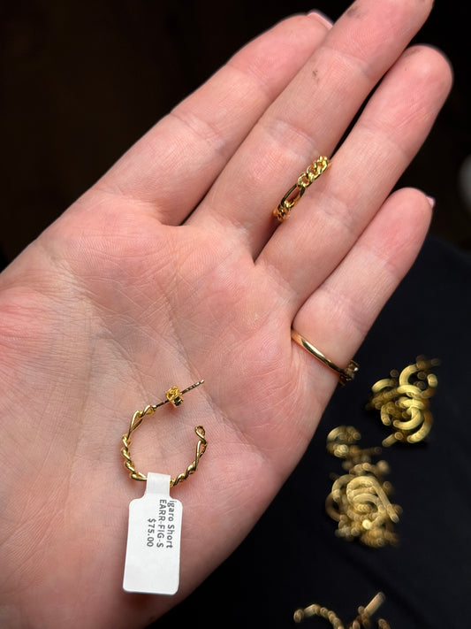 Sterling in gold earrings .75 inches