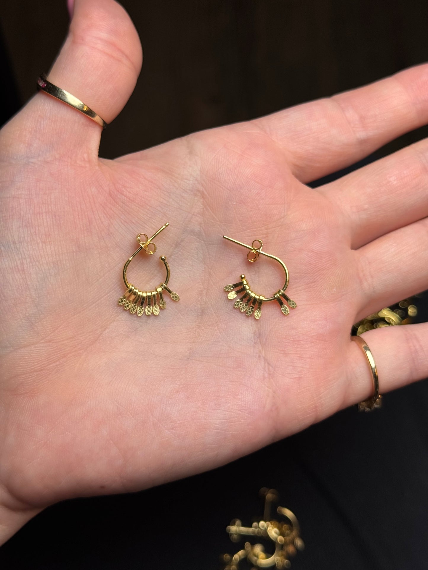 Sterling in gold earrings