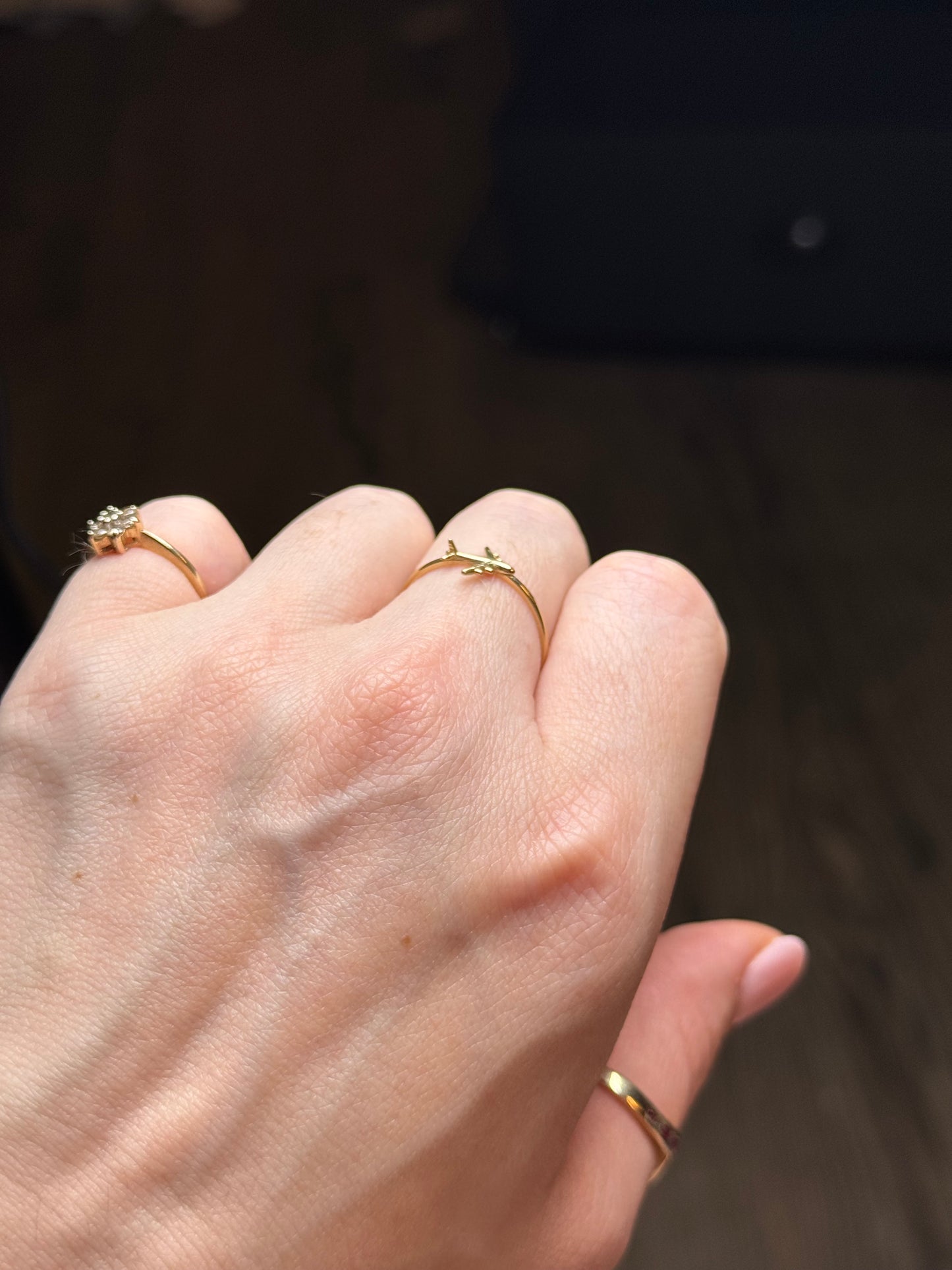 14k Airplane Ring - Size 8.5