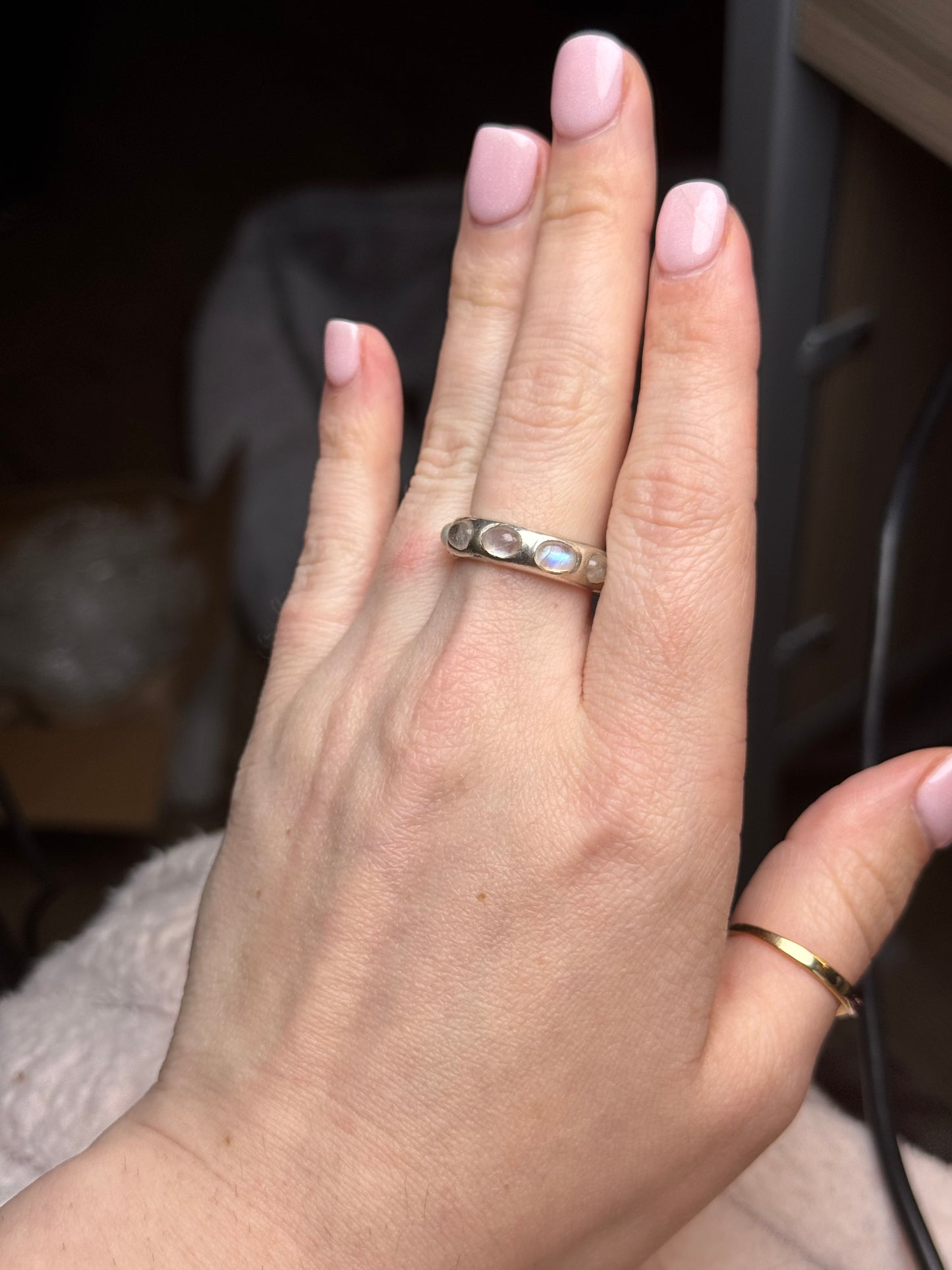 Sterling Moonstone Ring - Size 8.5