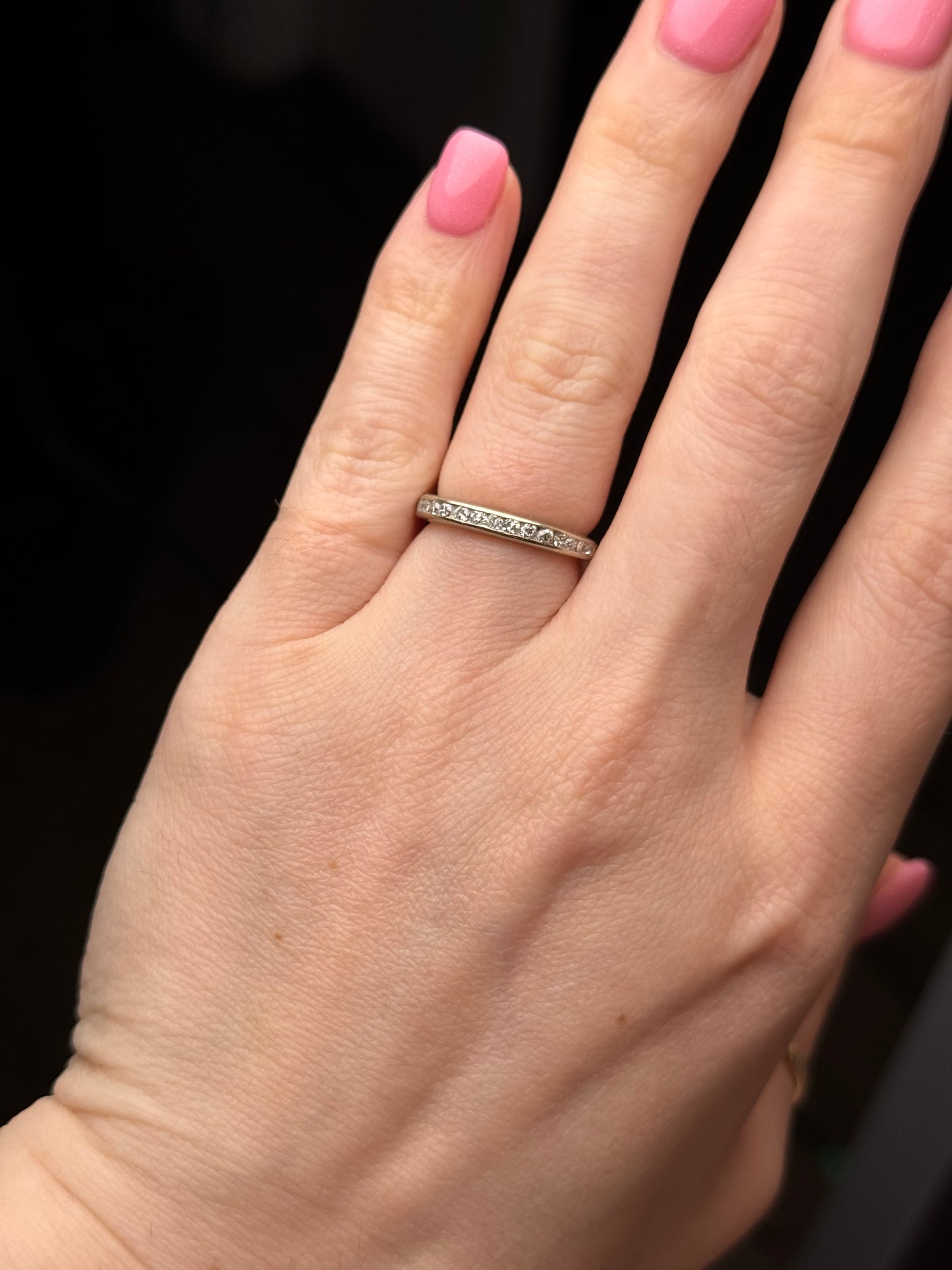 14k diamond band ring - size 5.5-5.75