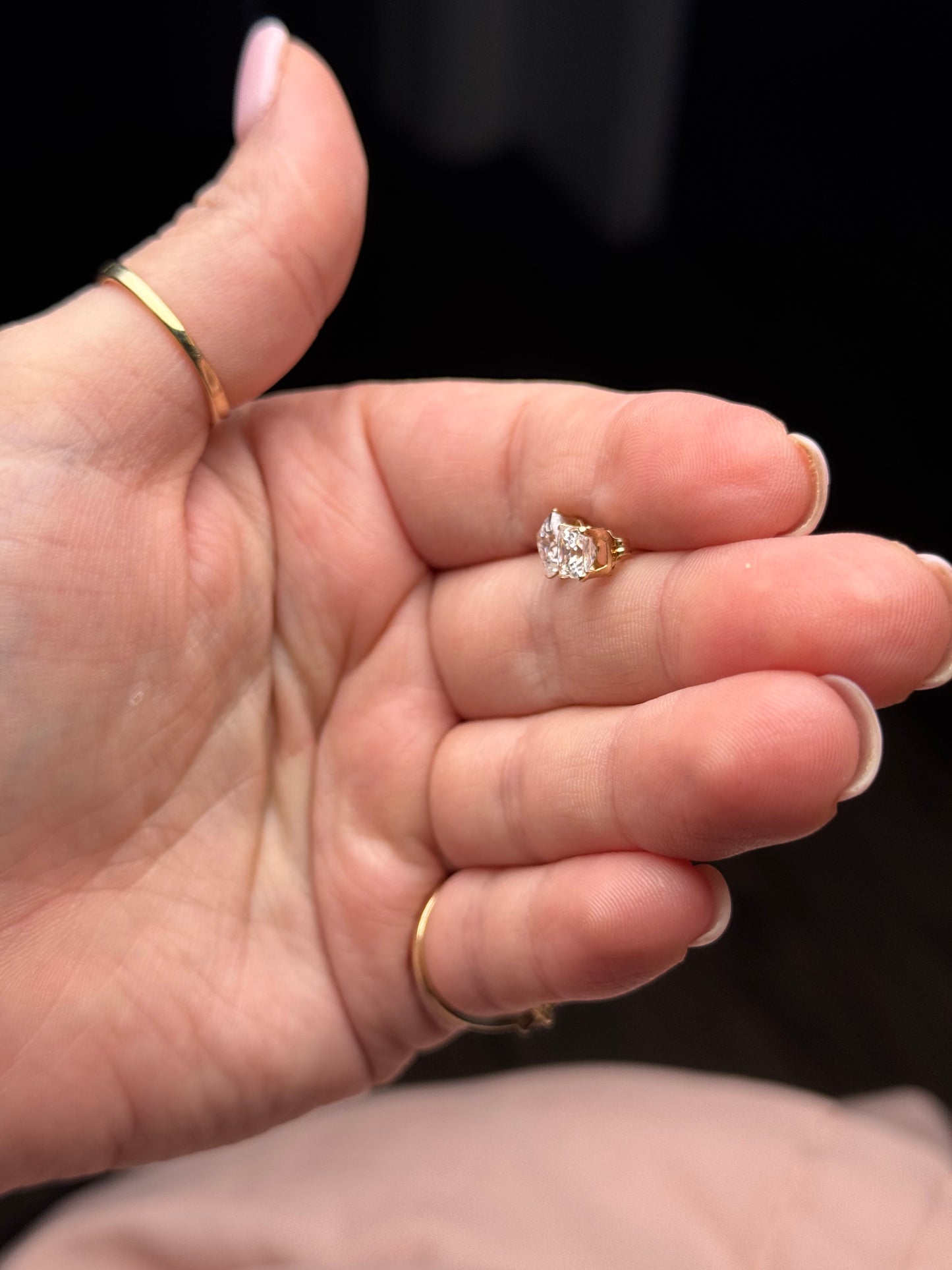 14k CZ studs with backs