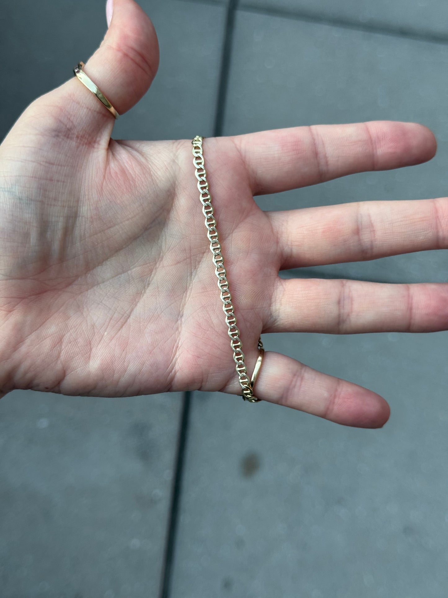 Sterling vermeil bracelet - two sided - size 7.5