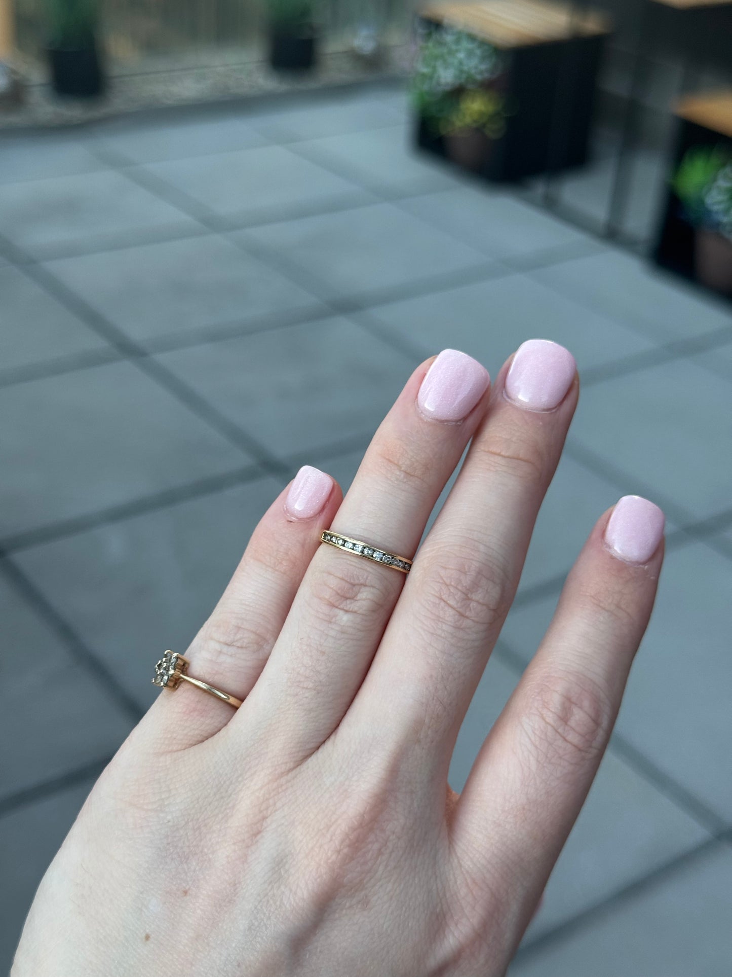 14k Diamond Channel Set Band - Size 5