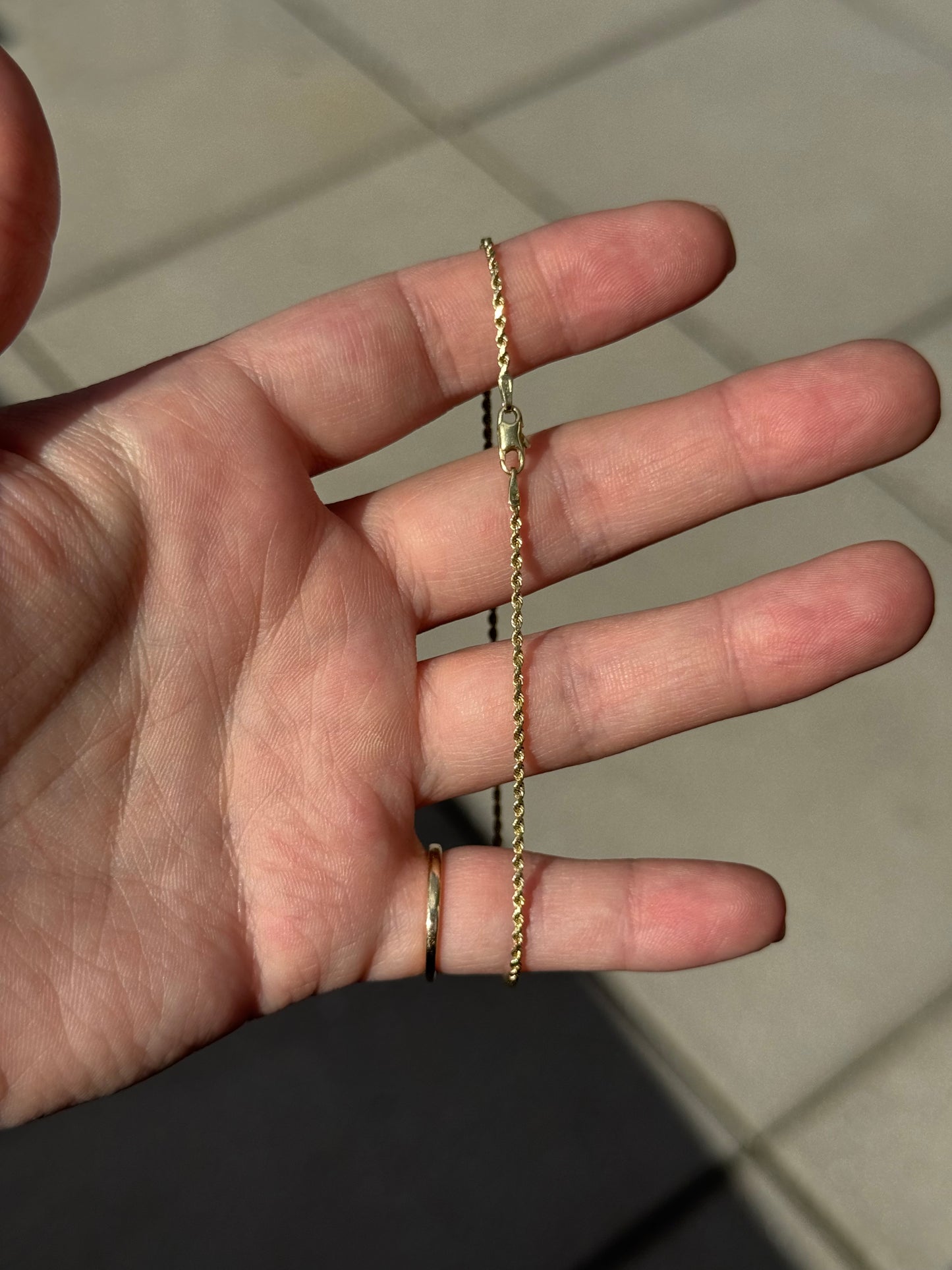 14k Rope Bracelet/Anklet - 9.25-9.5
