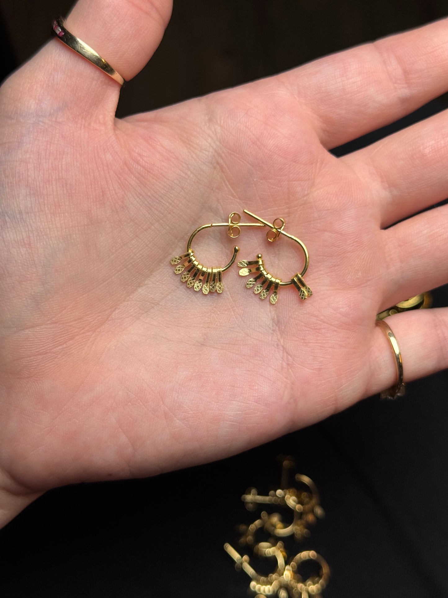 Sterling in gold earrings