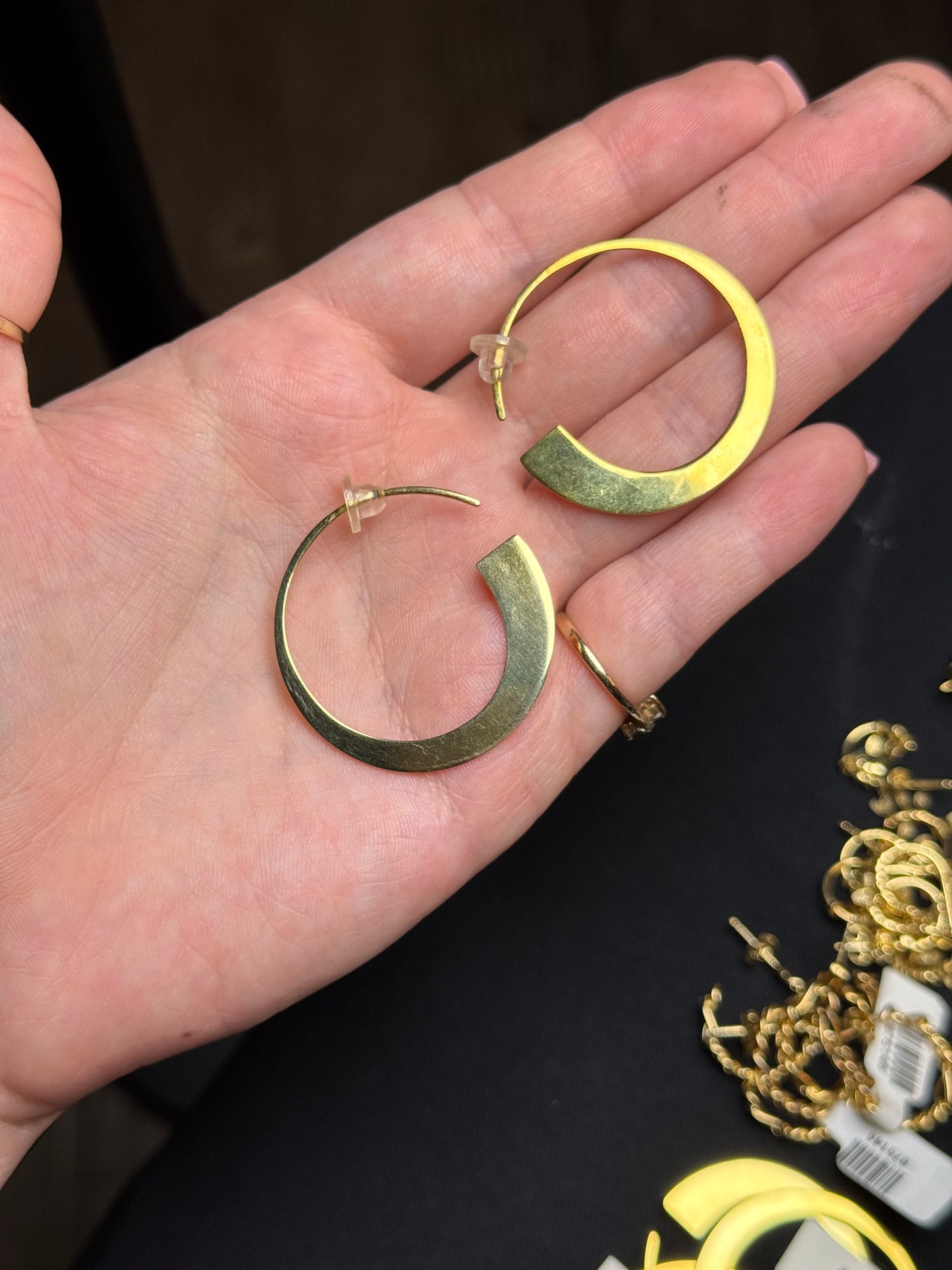 Sterling in gold earrings (new) - ~1.4 inch
