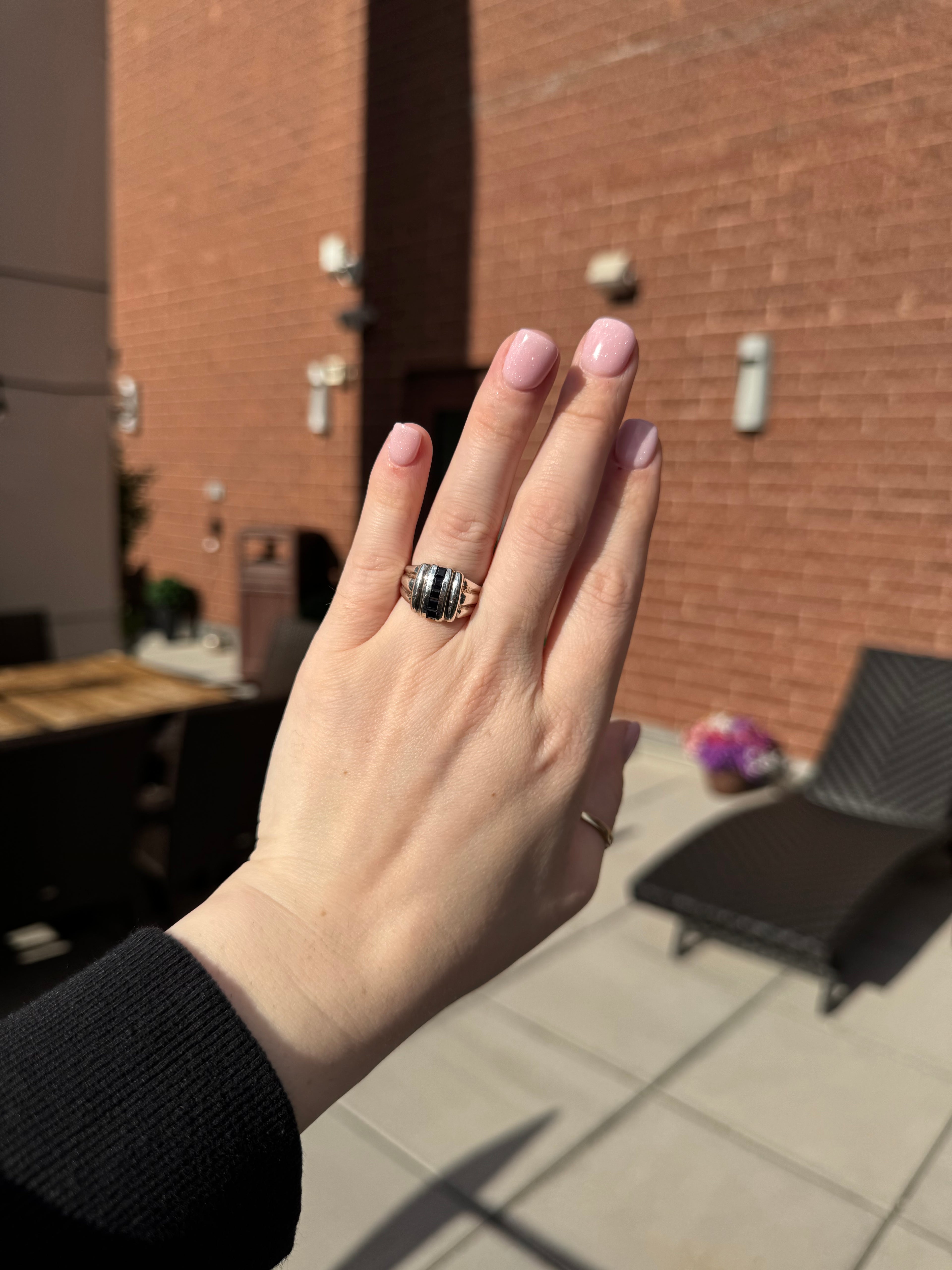 Sterling Silver Spinel or Sapphire Ring – Size 7