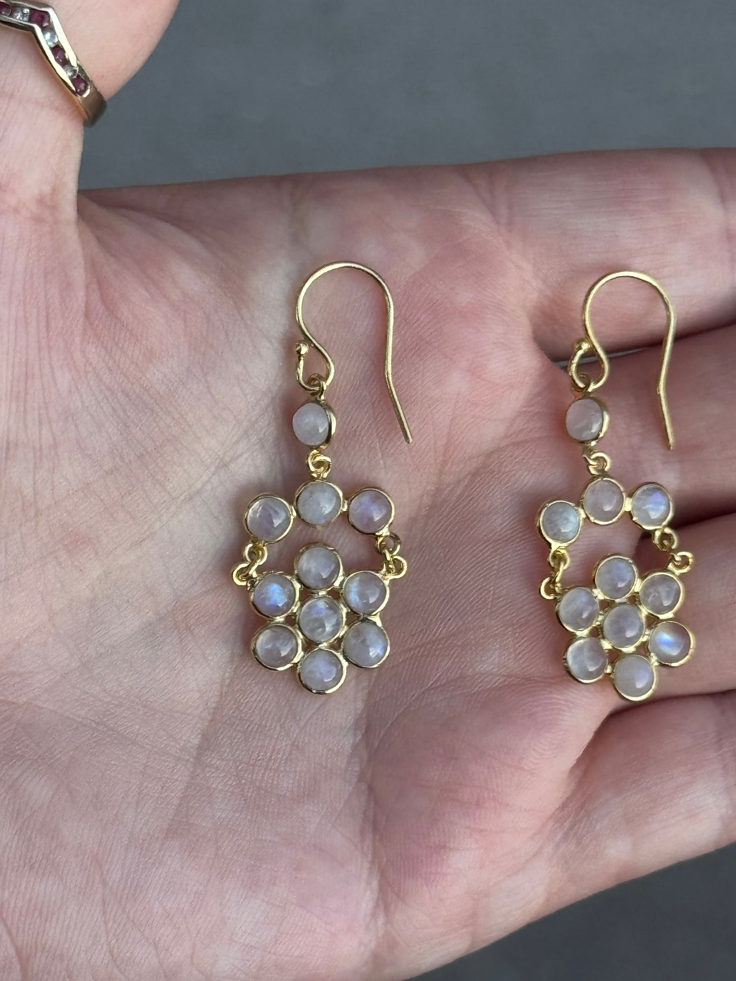 Sterling Vermeil Moonstone Earrings