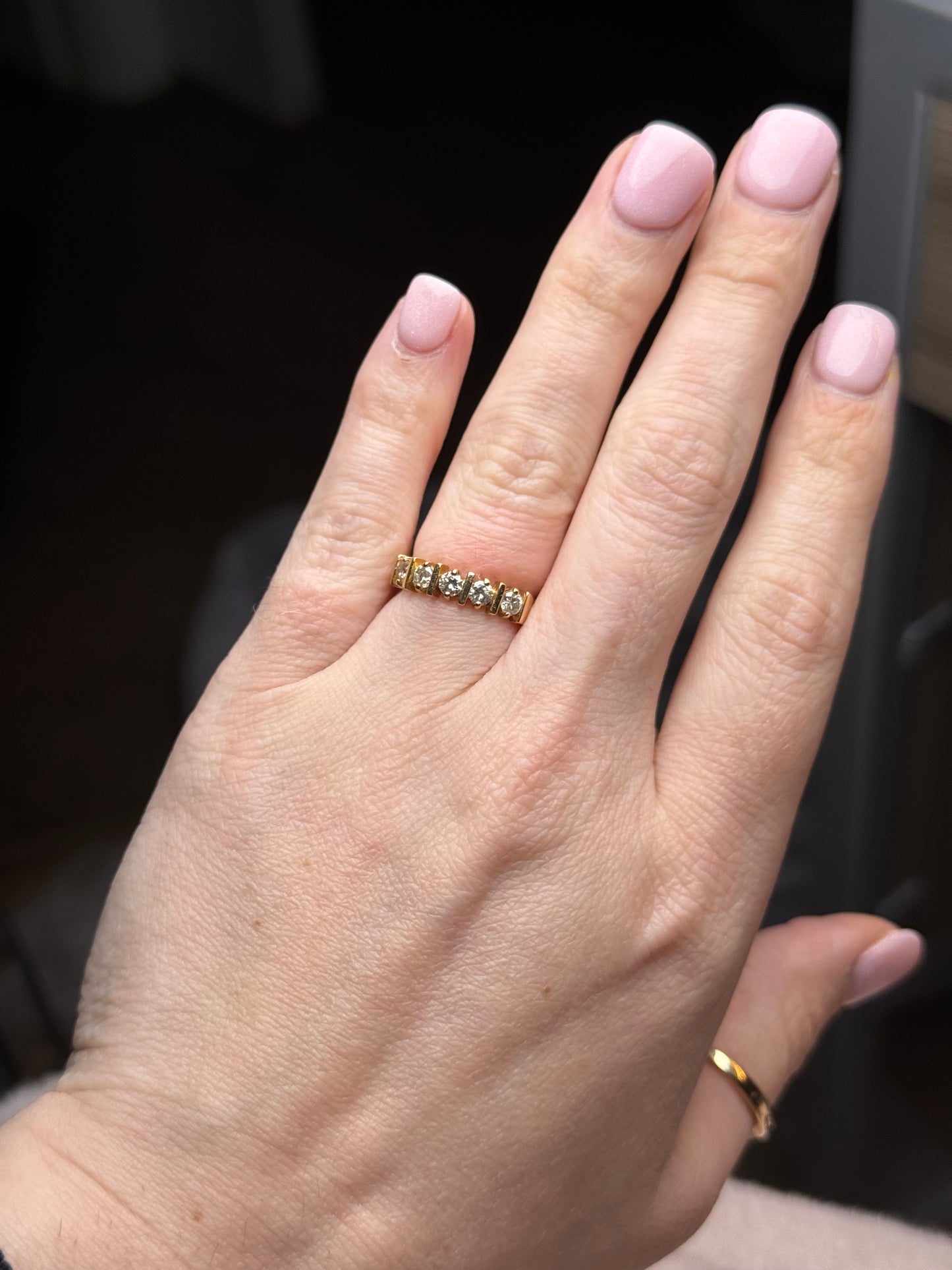 14k Diamond Band Ring - Size 5.25