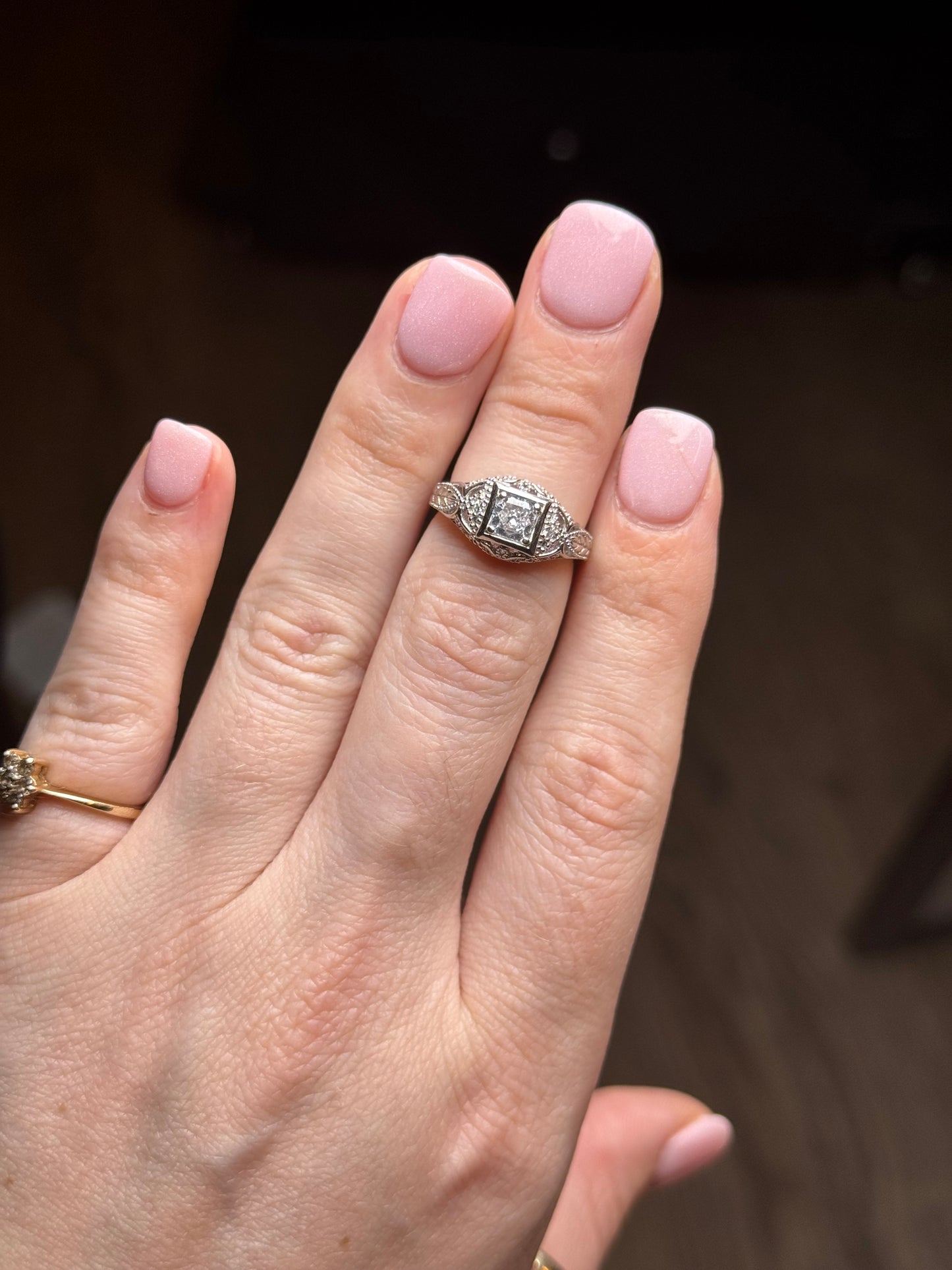 Sterling Glass Ring - Size 5