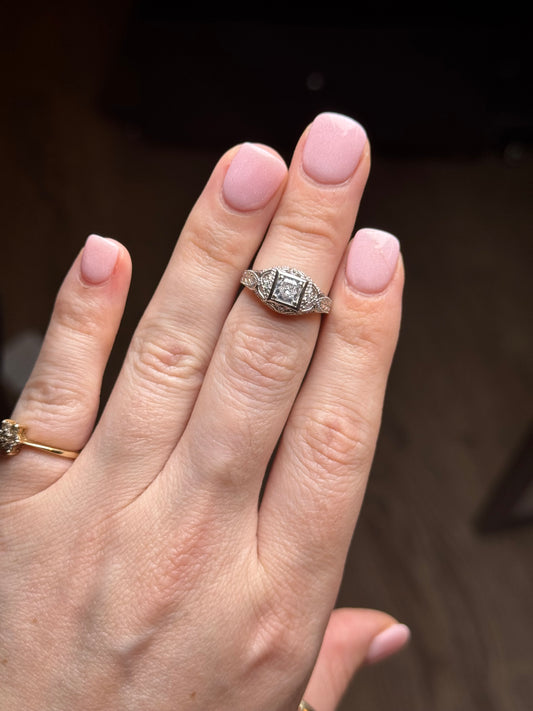 Sterling Glass Ring - Size 5
