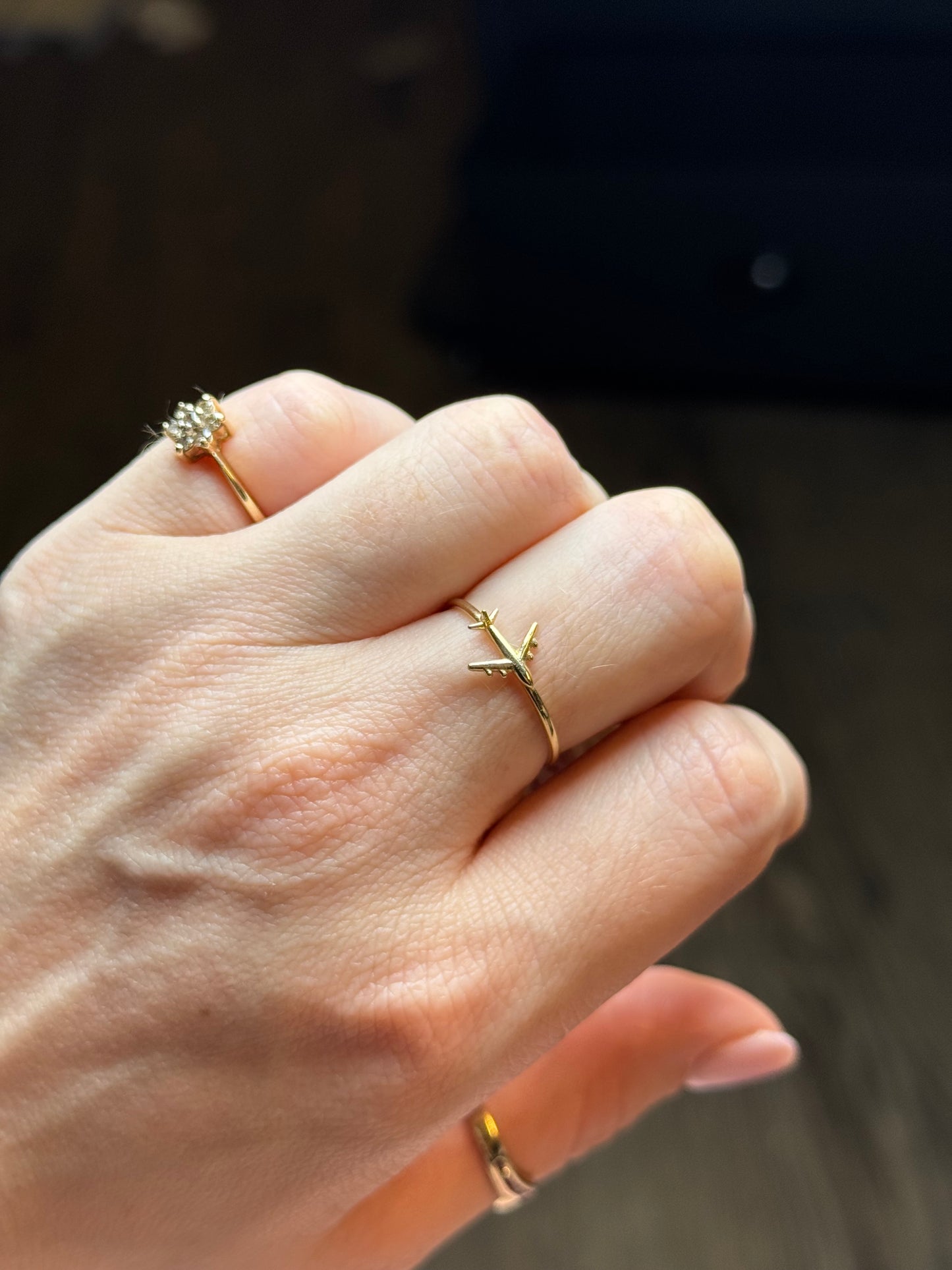 14k Airplane Ring - Size 8.5