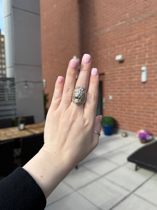 Sterling Silver Lion Ring – Size 7.75