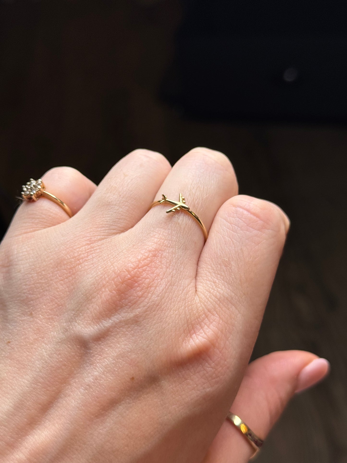 14k Airplane Ring - Size 8.5