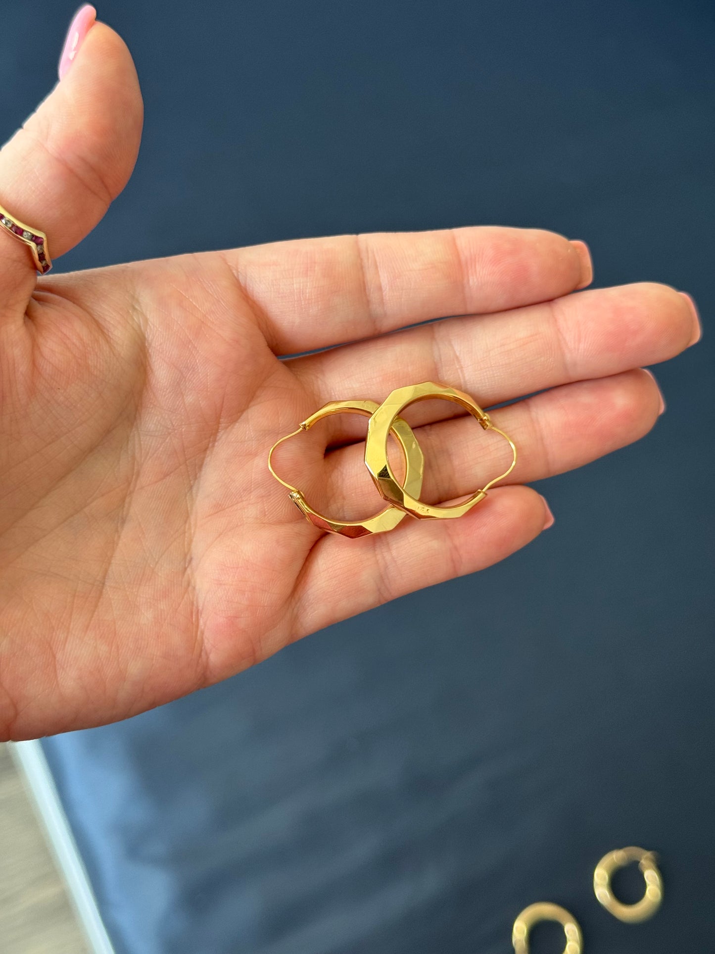 14k Earrings -29mm long 4mm wide