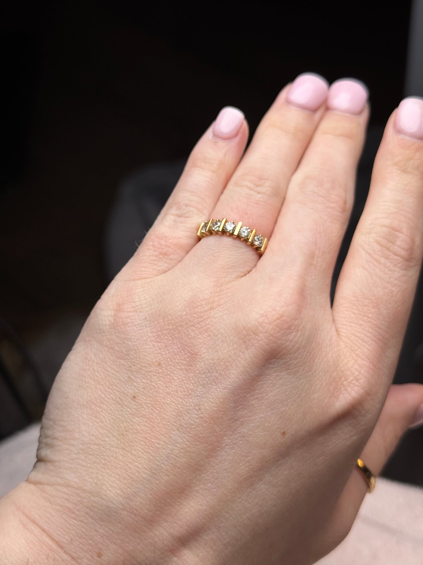 14k Diamond Band Ring - Size 5.25