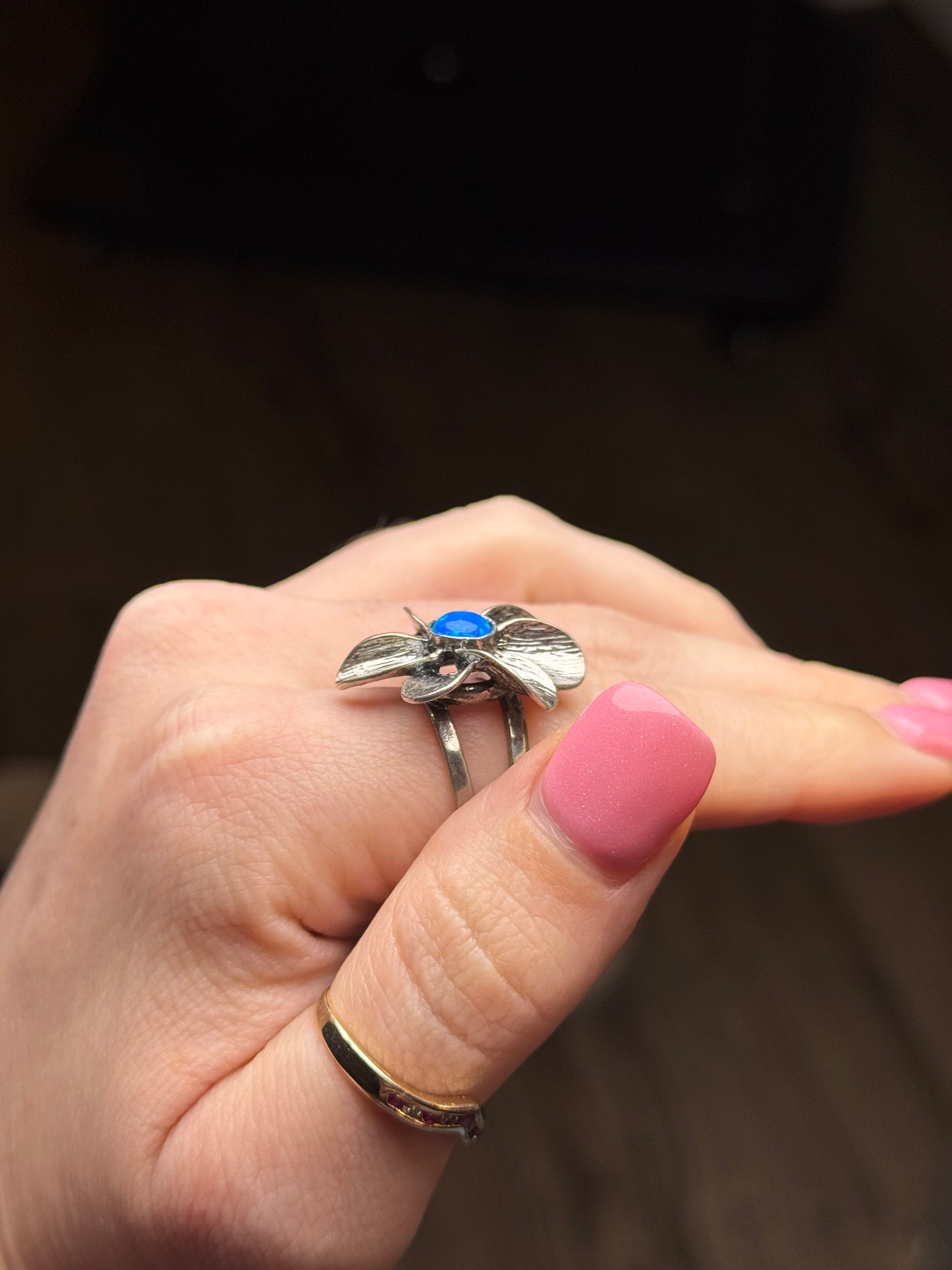 Sterling opal ring “ISRAEL” - size 8