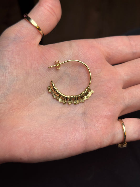Sterling in gold earrings (removable charms)