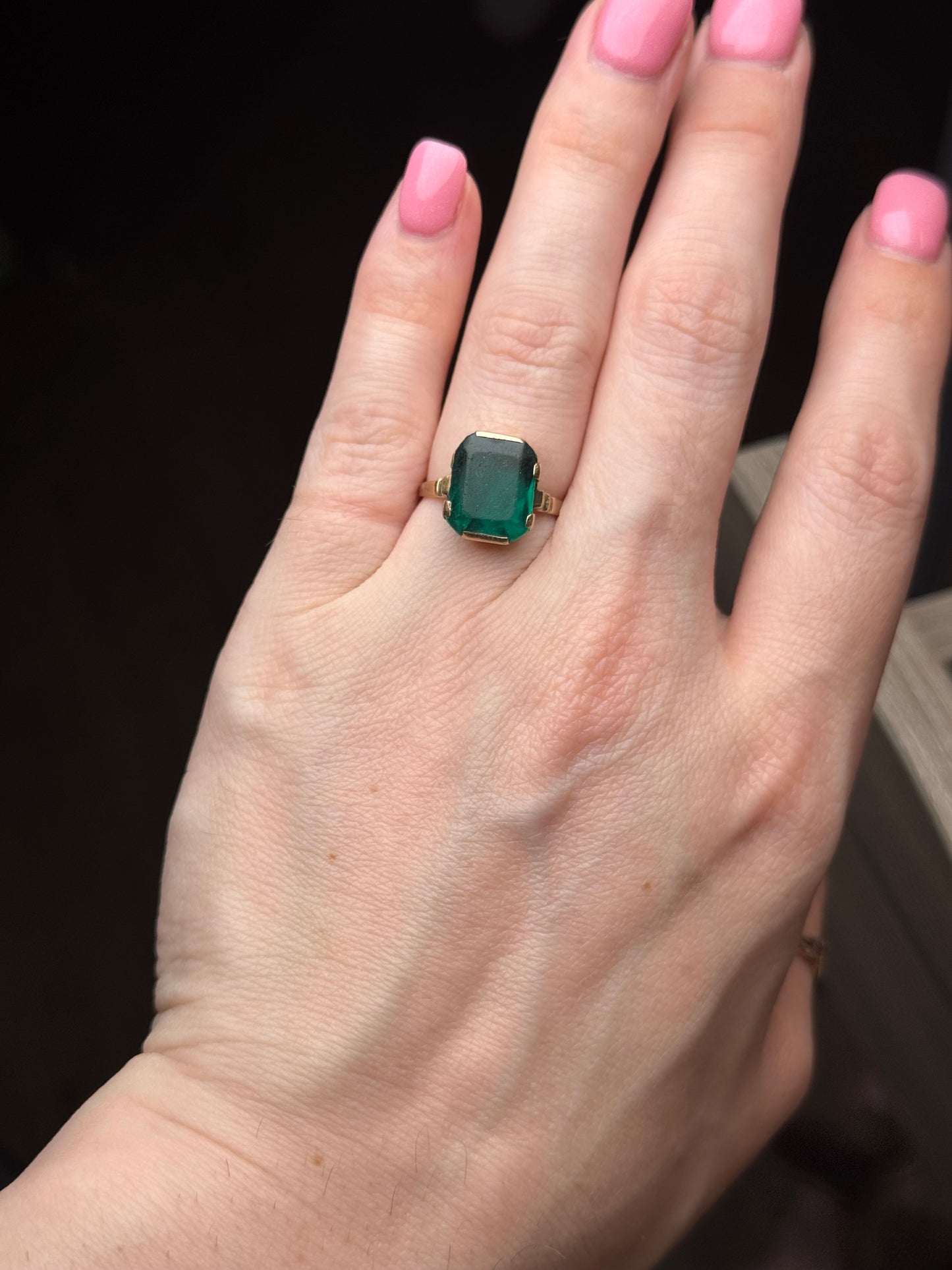 14k. Unknown stone. Size 7