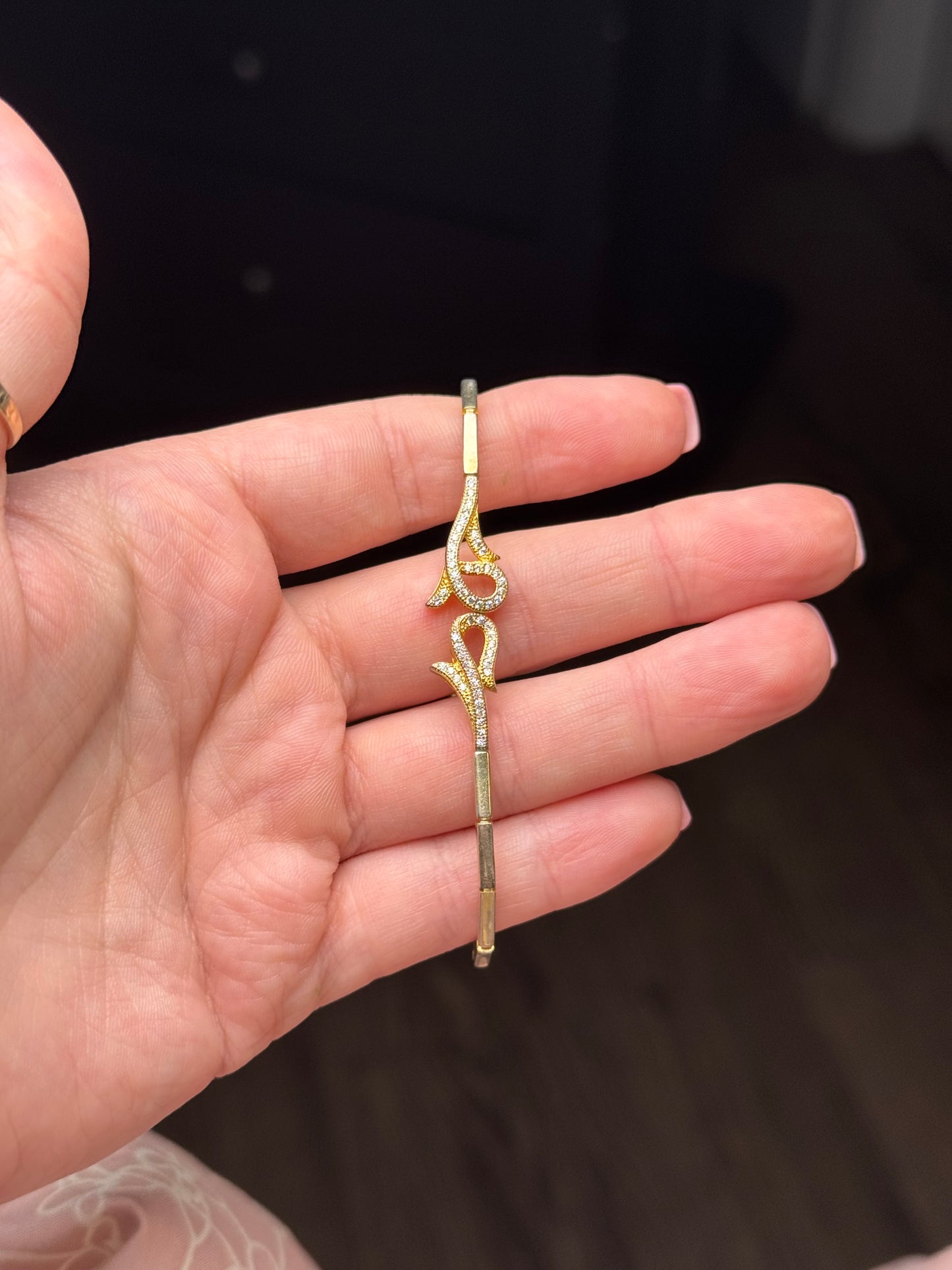 Sterling in gold bracelet - size 6.75-7