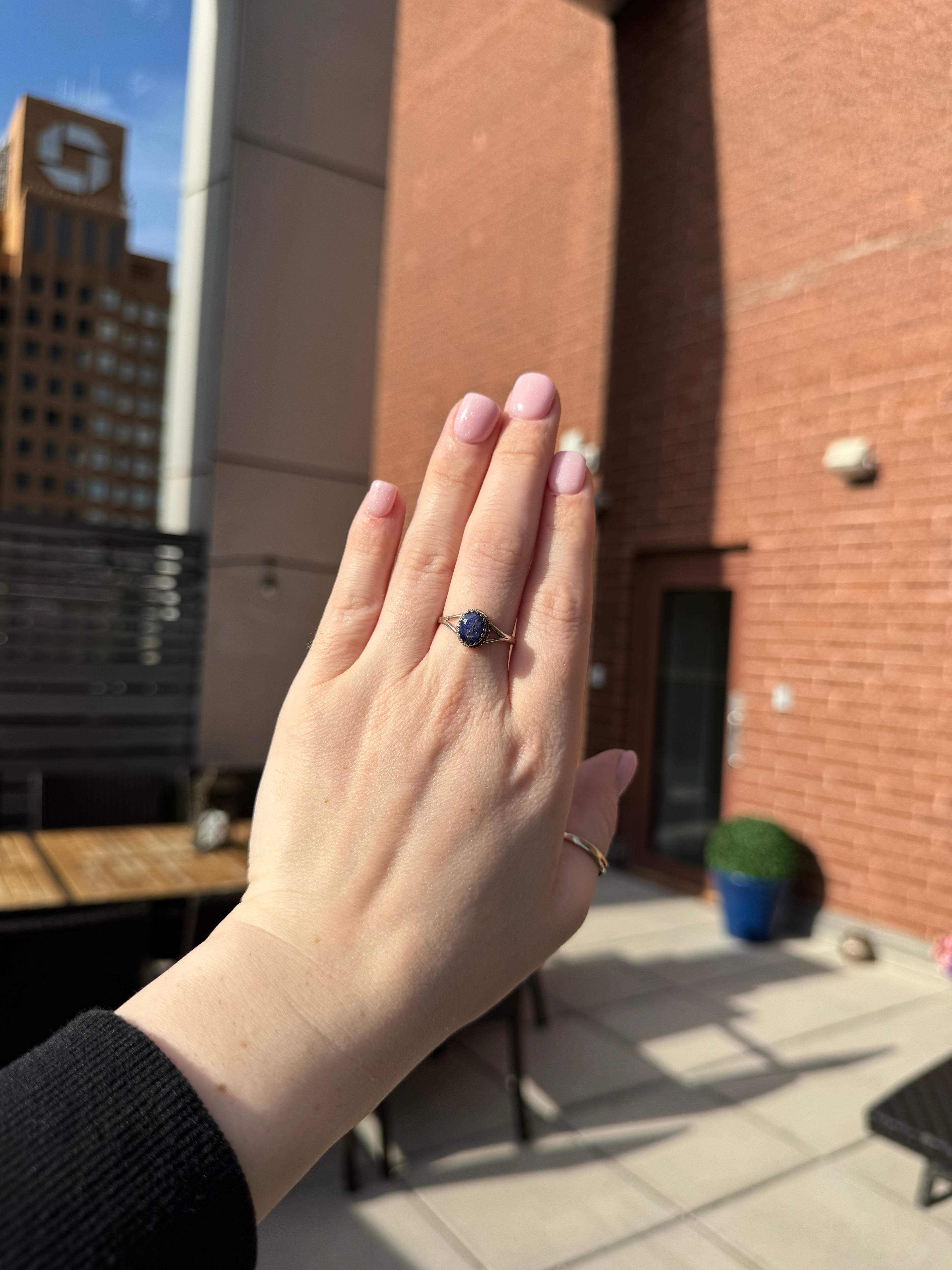 Sterling Silver Lapis Ring – Size 9.25