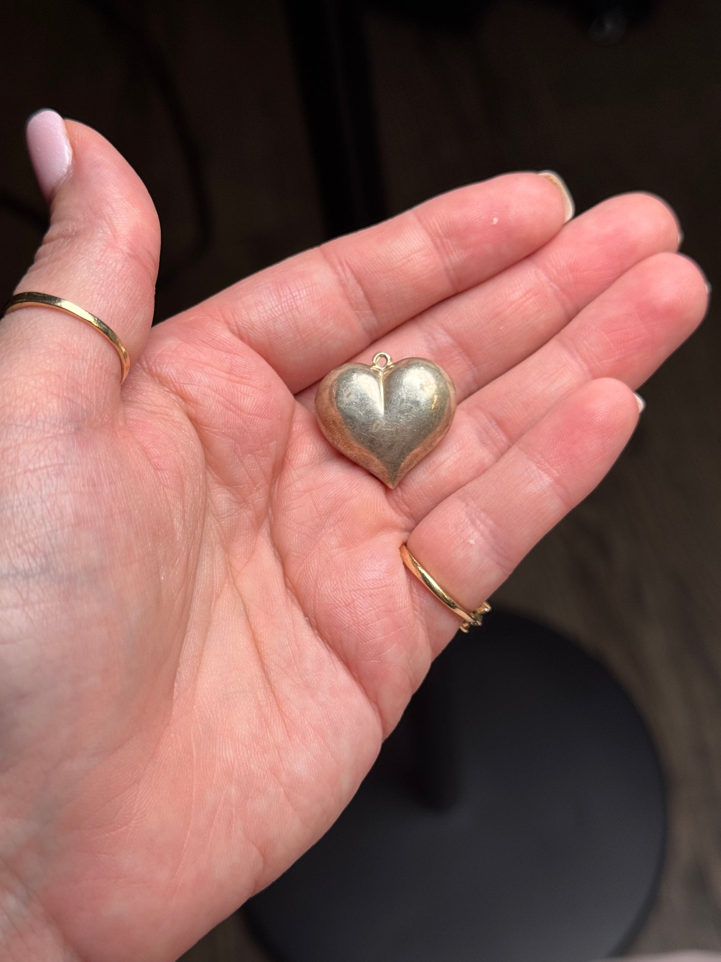 Sterling puffy heart