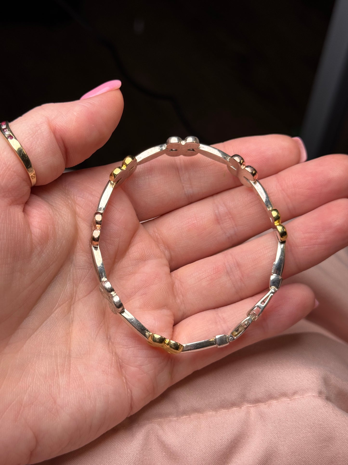 Sterling Italy - tri tone bracelet - size 7