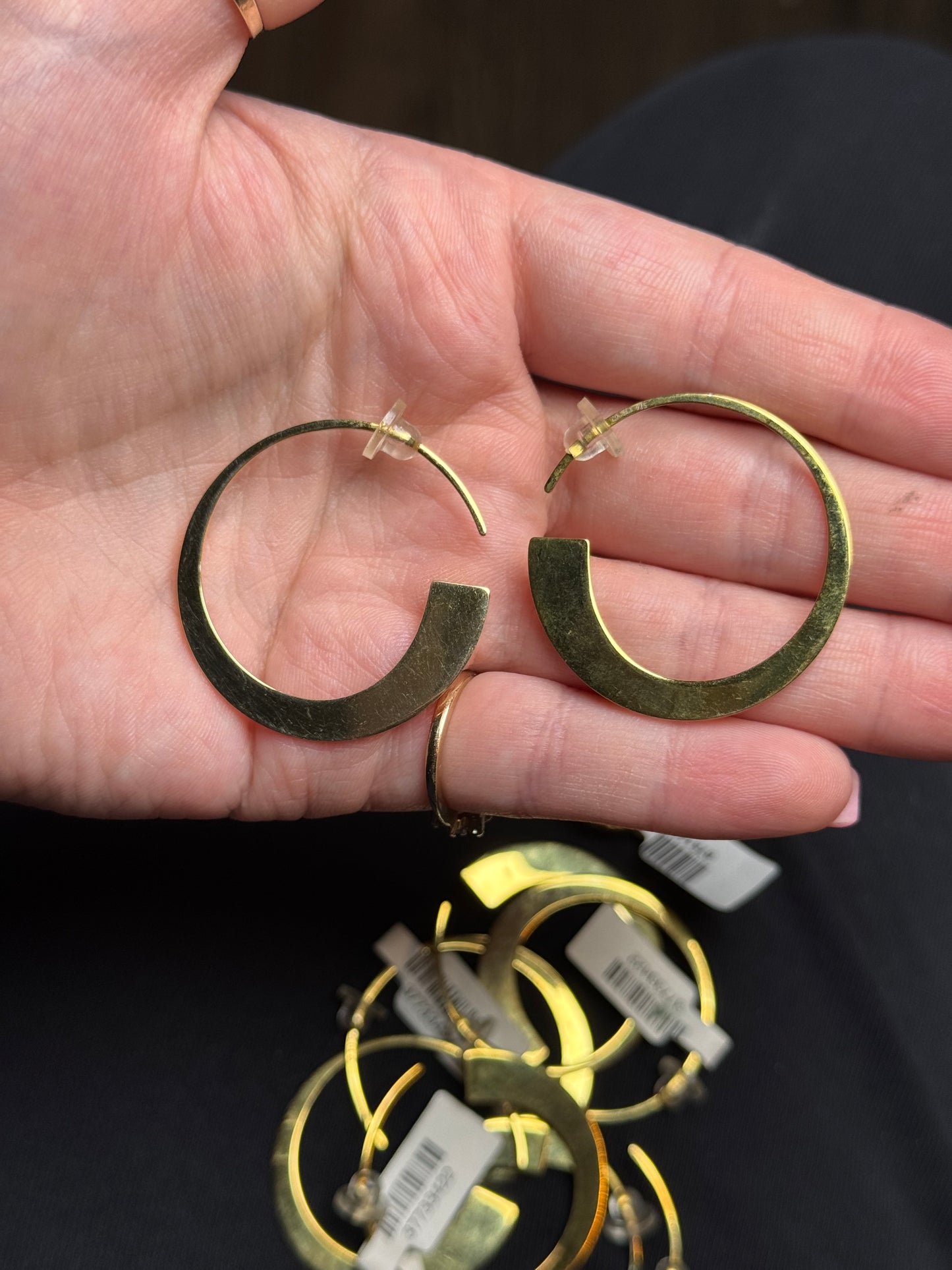 Sterling in gold earrings (new) - ~1.4 inch
