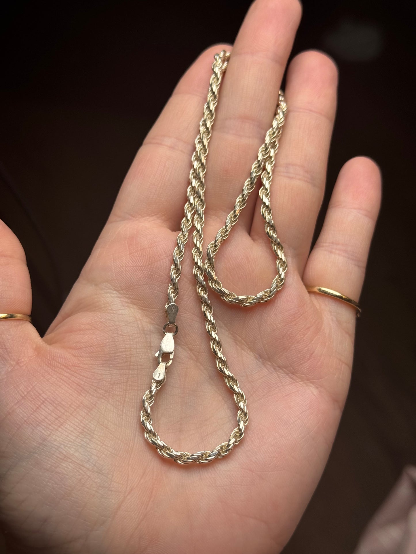 Sterling silver solid chain - Italy - 18 inches