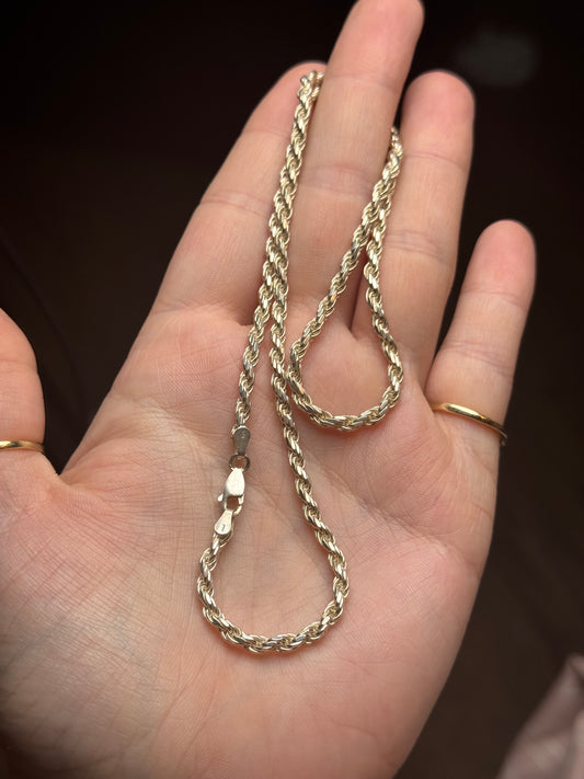 Sterling silver solid chain - Italy - 18 inches