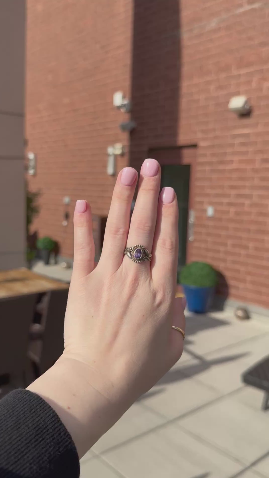 Sterling Silver Amethyst Ring – Size 8.5