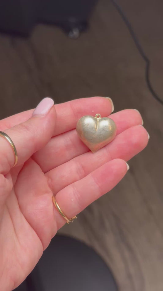 Sterling puffy heart