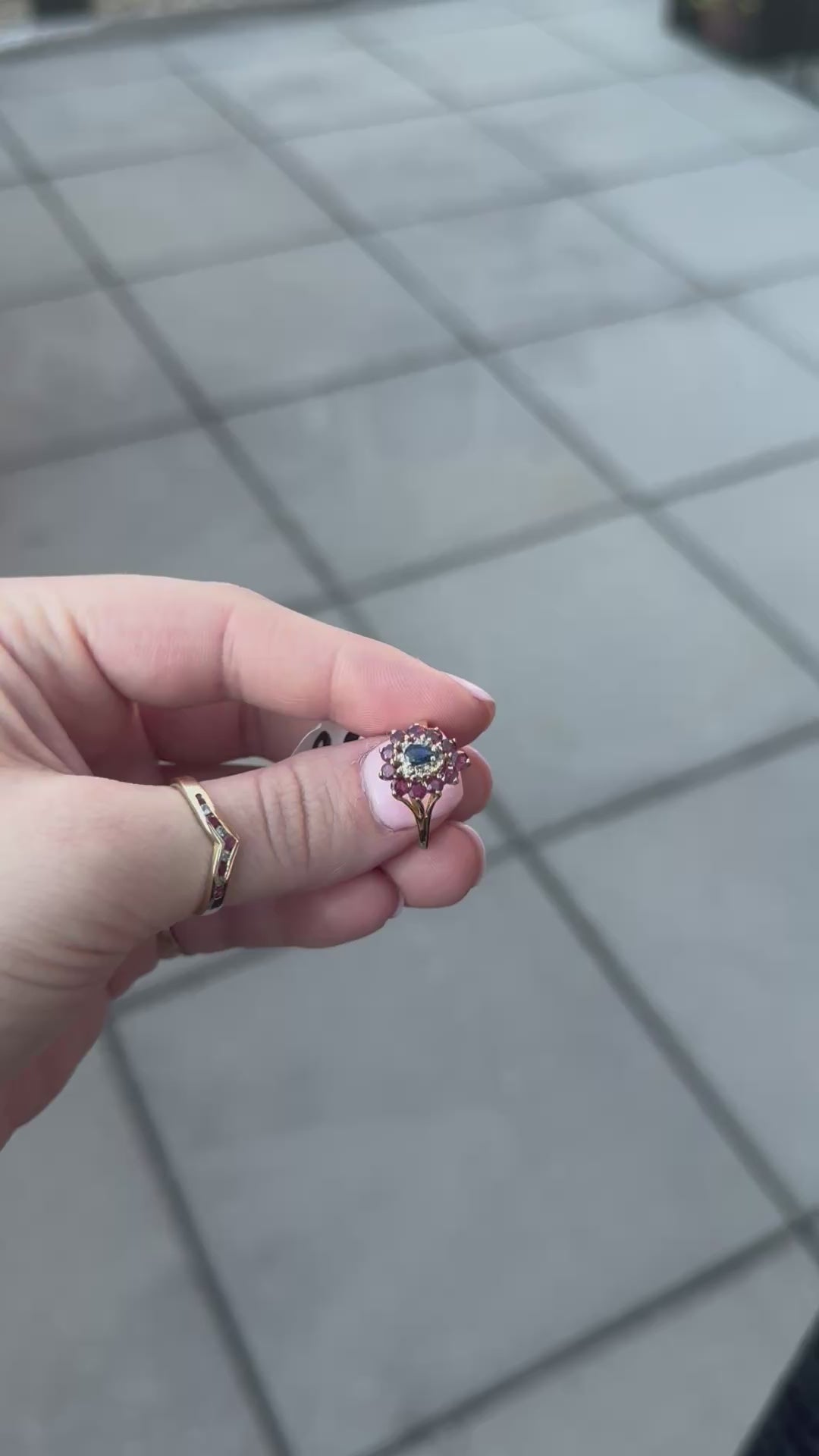 10k Ruby, Sapphire, Diamond Ring - Size 7.75